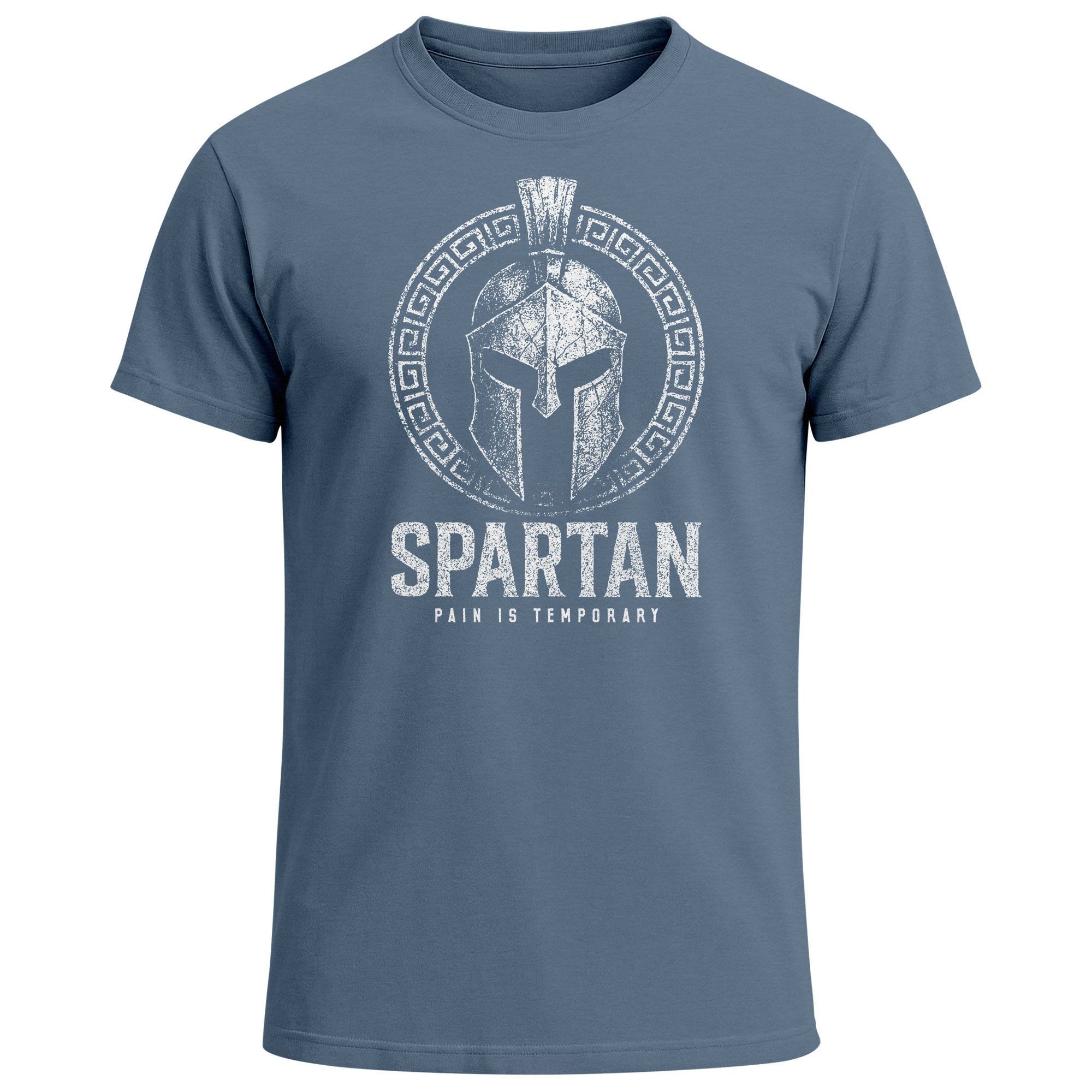 Print-Shirt Herren T-Shirt Fashion Spartan Helm Athletic Printshirt Aufdruck