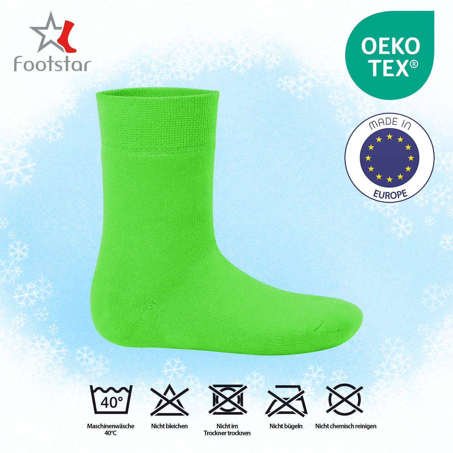 Footstar Thermosocken Kinder Winter Socken (8 Paar) Warme Vollfrottee Thermosocken