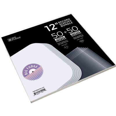 Big Fudge LP-Schutzhülle Vinyl Hüllen Set - 50 Innenhüllen & 50 Außenhüllen, Vinyl Schutzhüllen - 50 Innenhüllen & 50 Außenhüllen