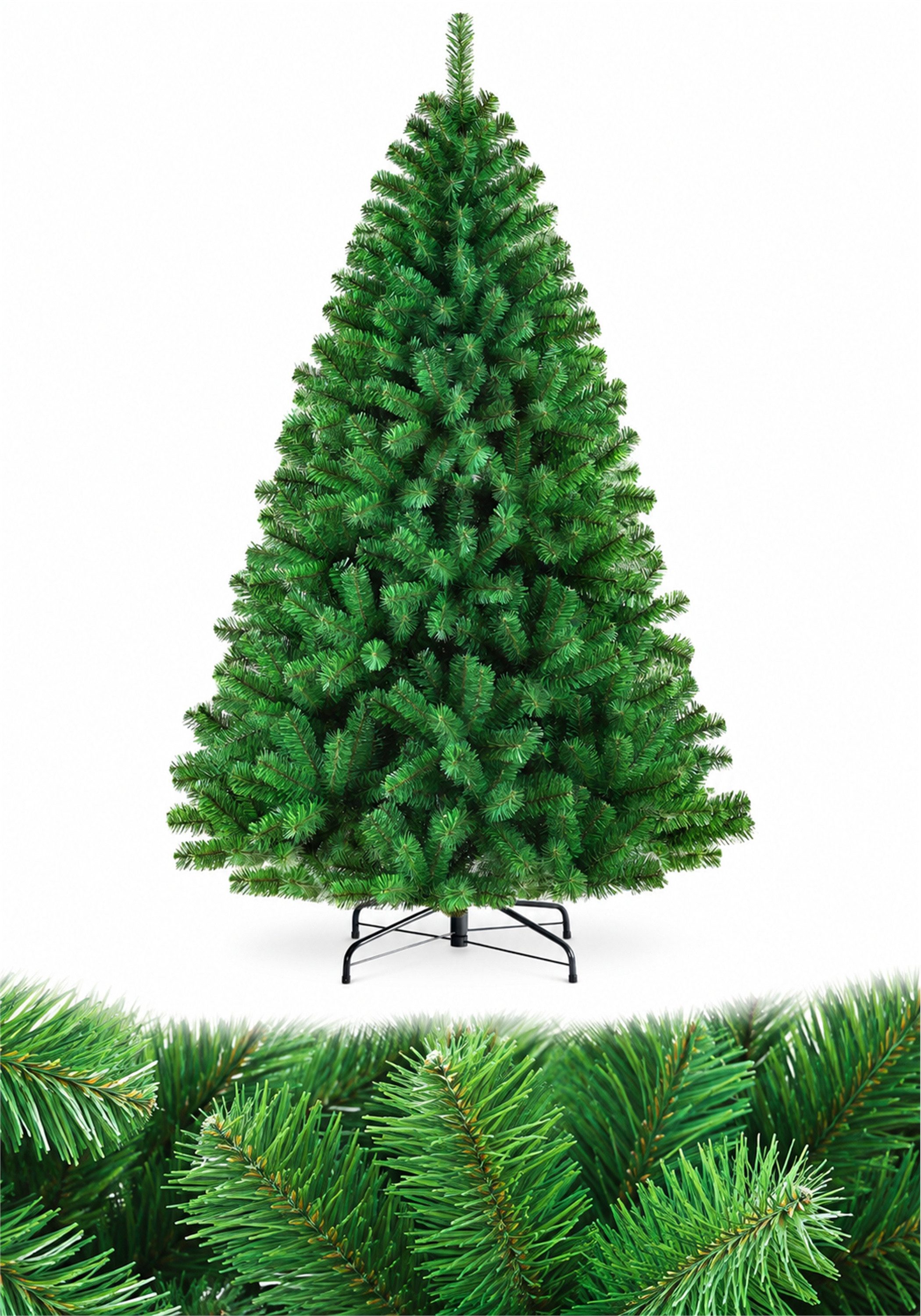 Vankel Künstlicher Weihnachtsbaum grüner Tannenbaum mit Metallständer, formbar und wiederverwendbar, Dichte, formbare Zweige für Ihren individuell geschmückten Christbaum