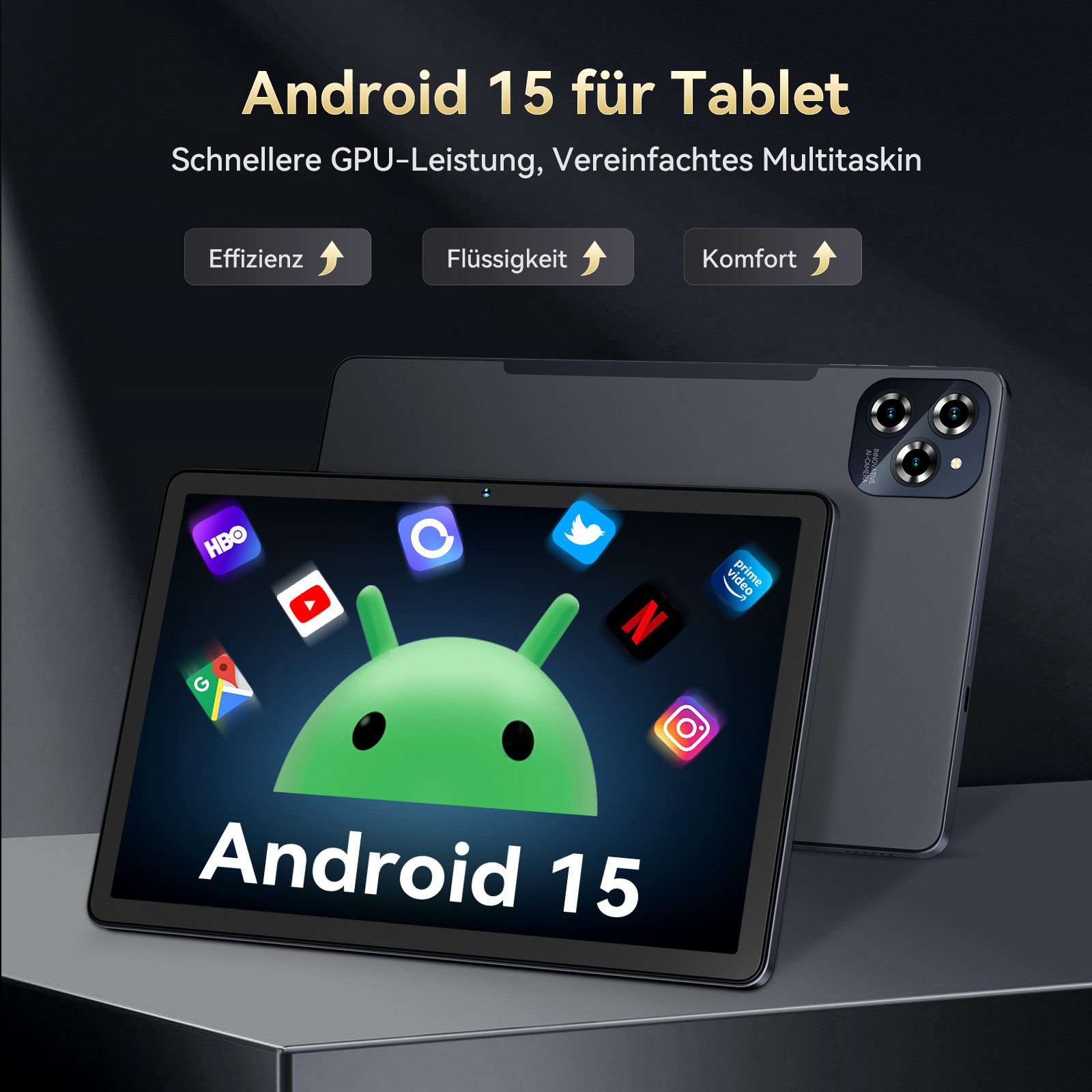 BESTTAB 11'''4G LTE 8000 mAh Akku 256 GB Tablet (256 GB, 4G LTE, FHD Display, 8000 mAh Akku, Al Magic, Android 15)