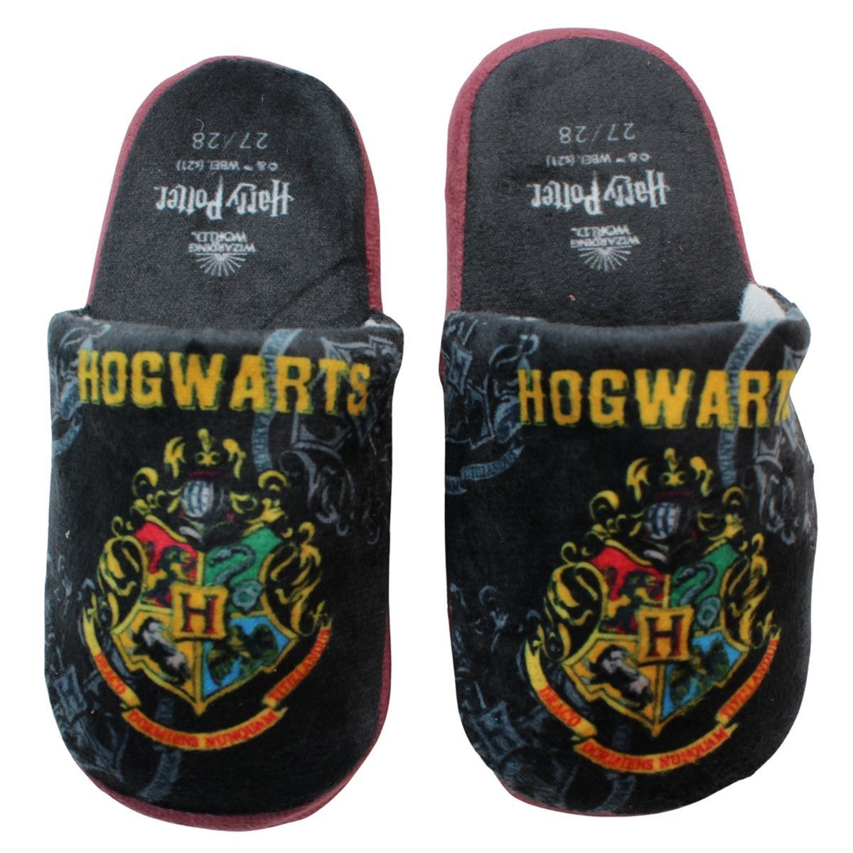 Harry Potter Harry Potter Hogwarts Kinder Mädchen Hausschuhe Slipper Pantoffel Gr. 27 bis 34 Schwarz