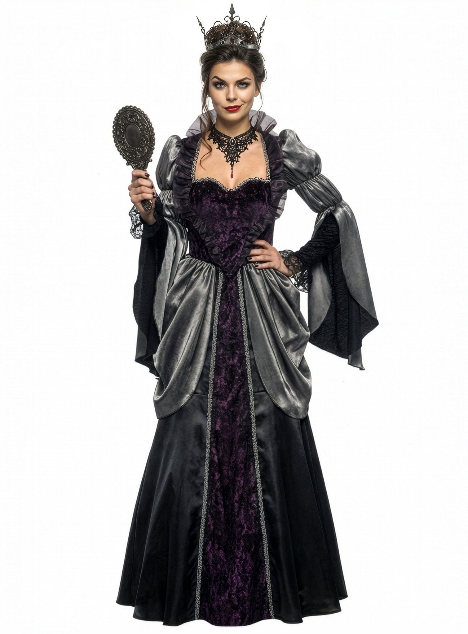 In Character Hexen-Kostüm Königin - Karneval Faschingskostüm Damen, Hochwertiges Märchenkostüm für imposante Auftritte