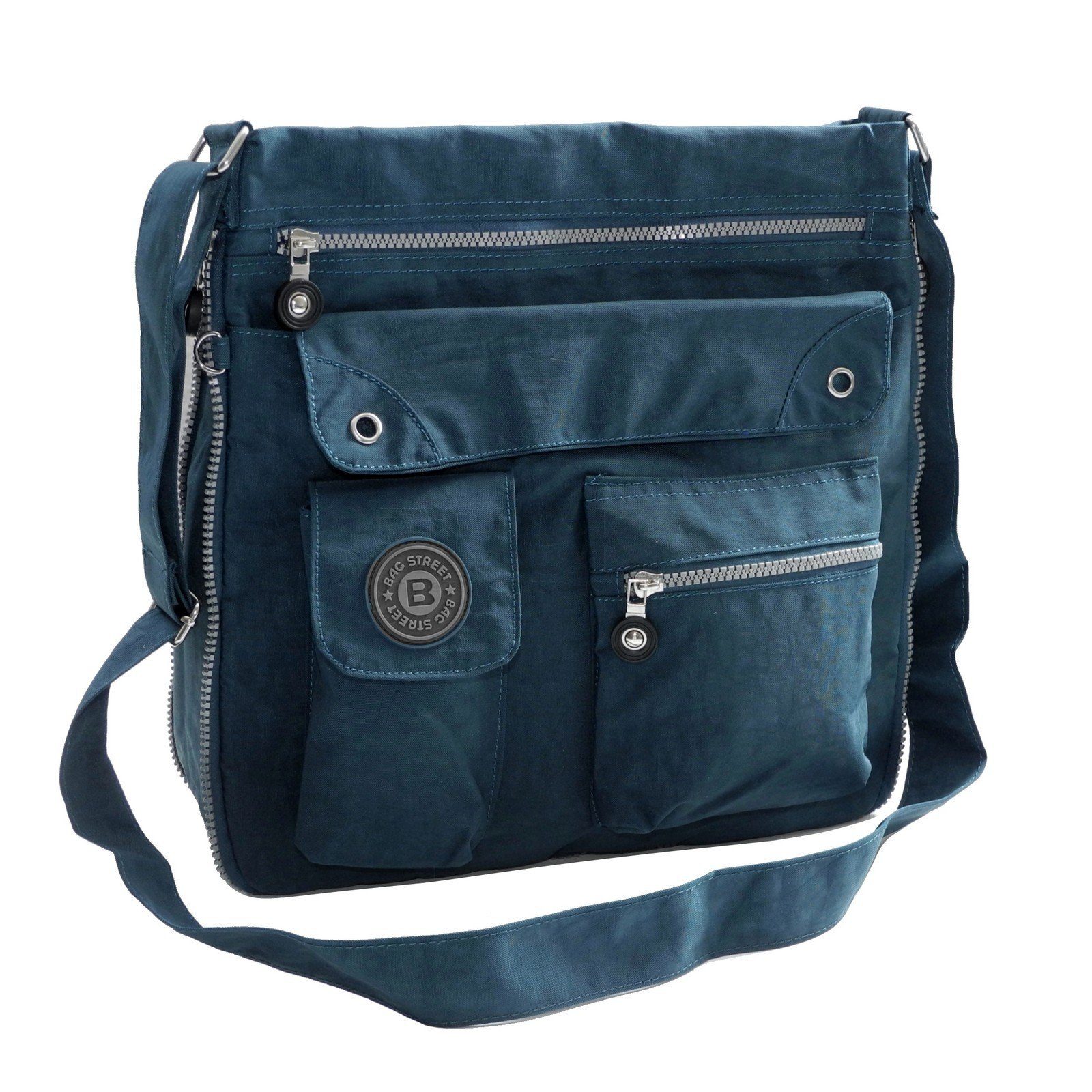 BAG STREET Umhängetasche Bag Street - Damen Herren Messengerbag Stofftasche Umhängetasche Auswa Blau