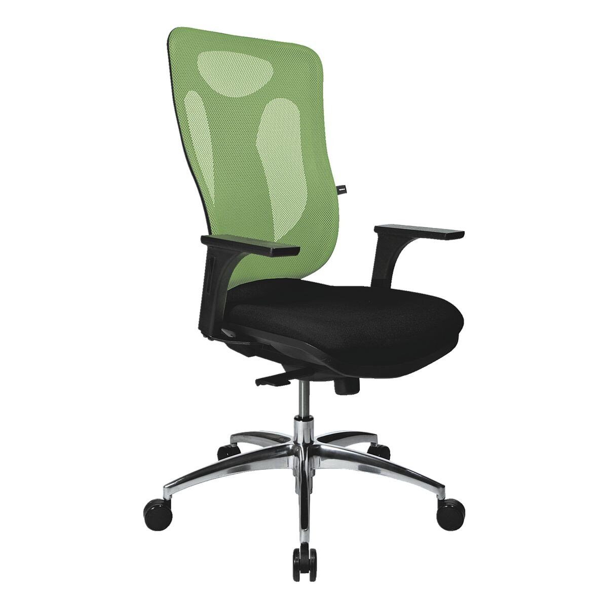 Netzrückenlehne Bandscheibensitz mit TOPSTAR | Pro aluminiumfarben 100, Armlehnen) Schreibtischstuhl (ohne grün und Net