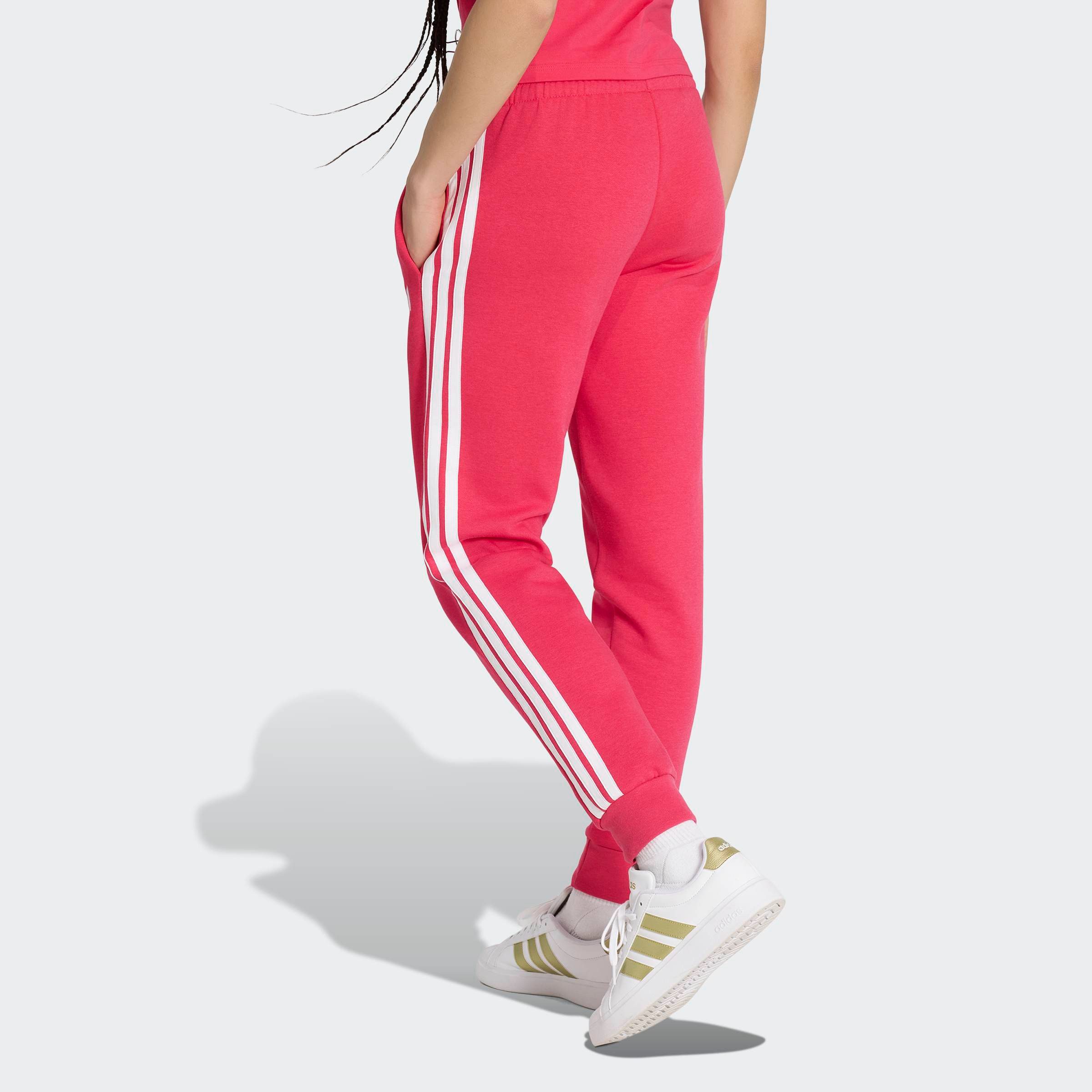 adidas Sportswear Sporthose W 3S FL SL PT schmal geschnitten, für vielseitige Aktivitäten, aus Baumwollmix