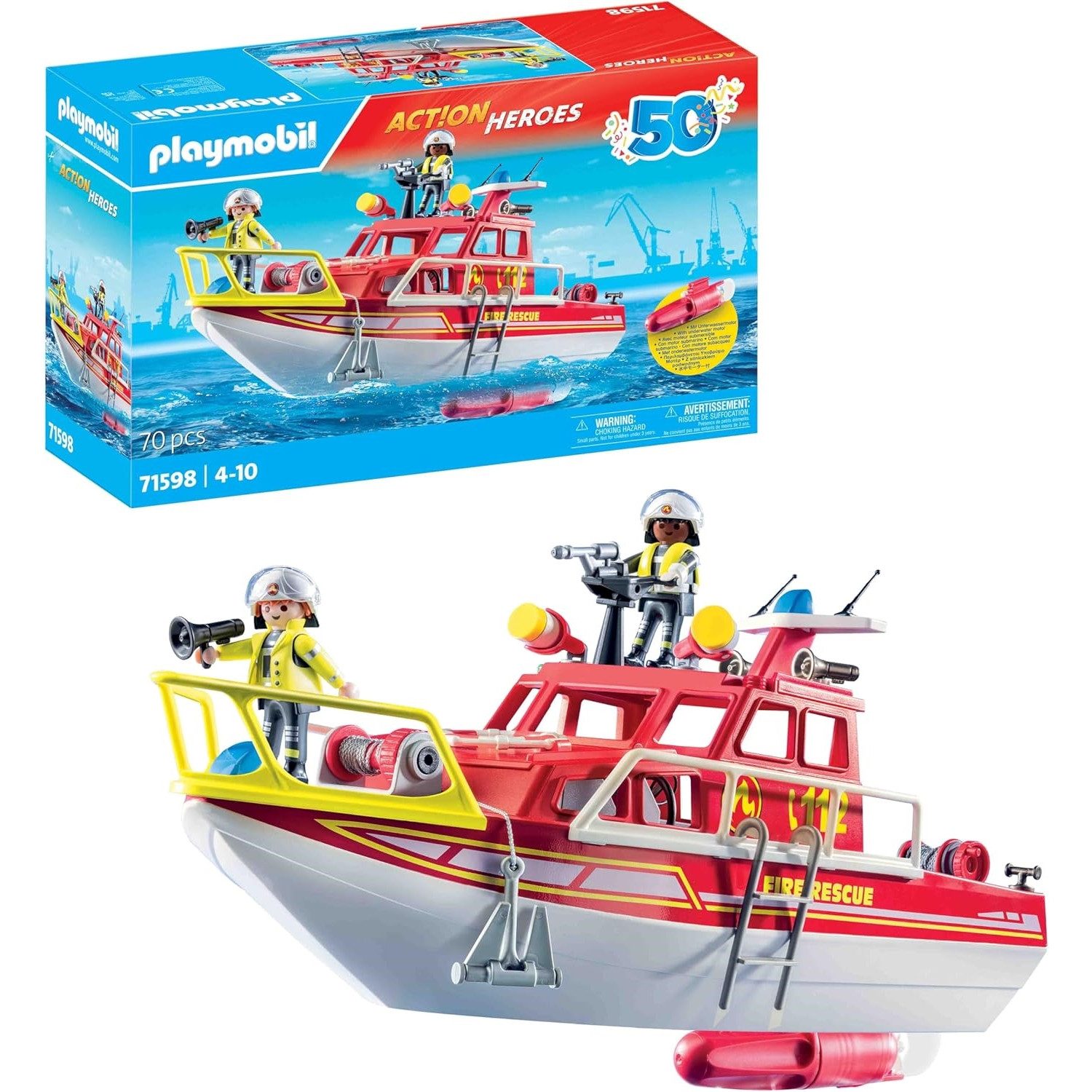 Playmobil® 71598 Feuerlöschboot Konstruktions-Spielset günstig online kaufen