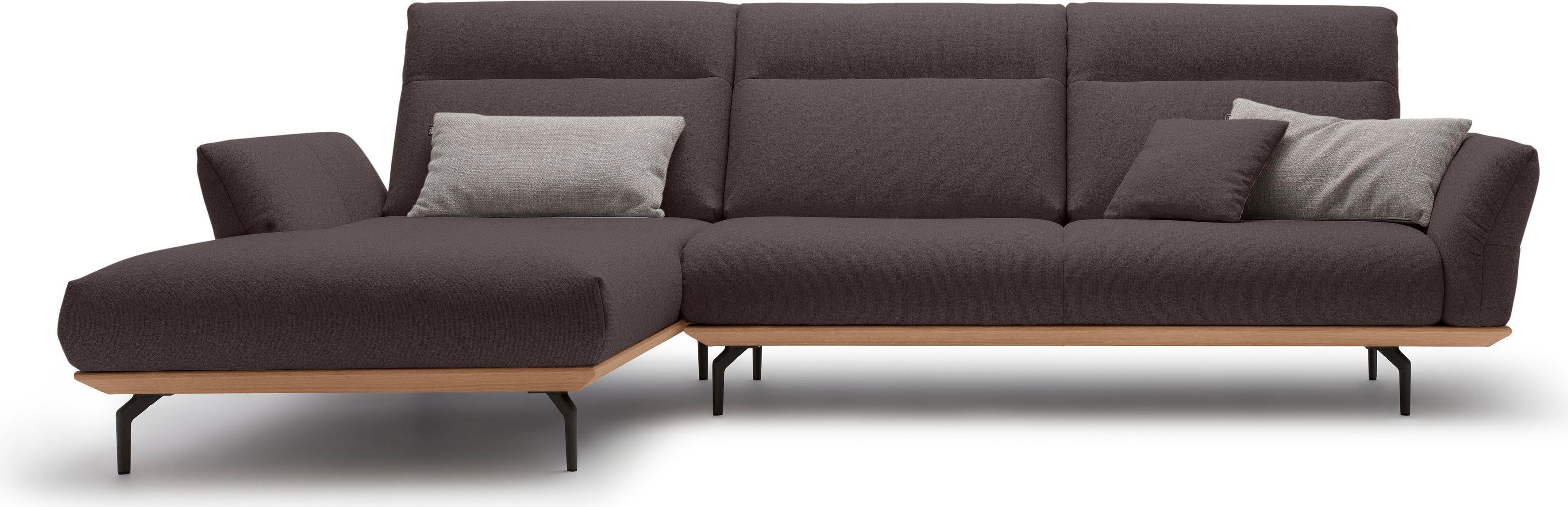 sofa Eiche, hs.460, hülsta Winkelfüße in 318 cm in Breite Umbragrau, Ecksofa Sockel
