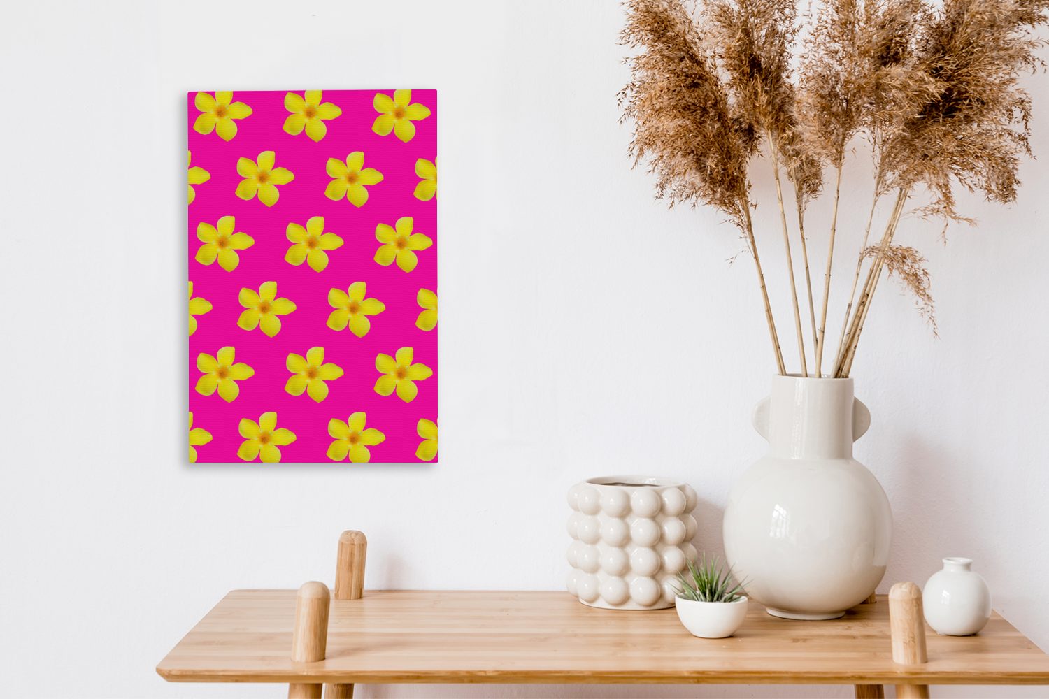 OneMillionCanvasses® Leinwandbild Blumen St), Leinwandbild bespannt (1 Zackenaufhänger, - cm - Gelb fertig inkl. 20x30 Gemälde, Muster