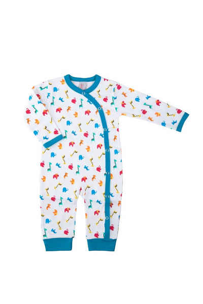 Clinotest Schlafoverall Baby Schlafanzug aus Jersey, Zootiere, Druckknöpfe