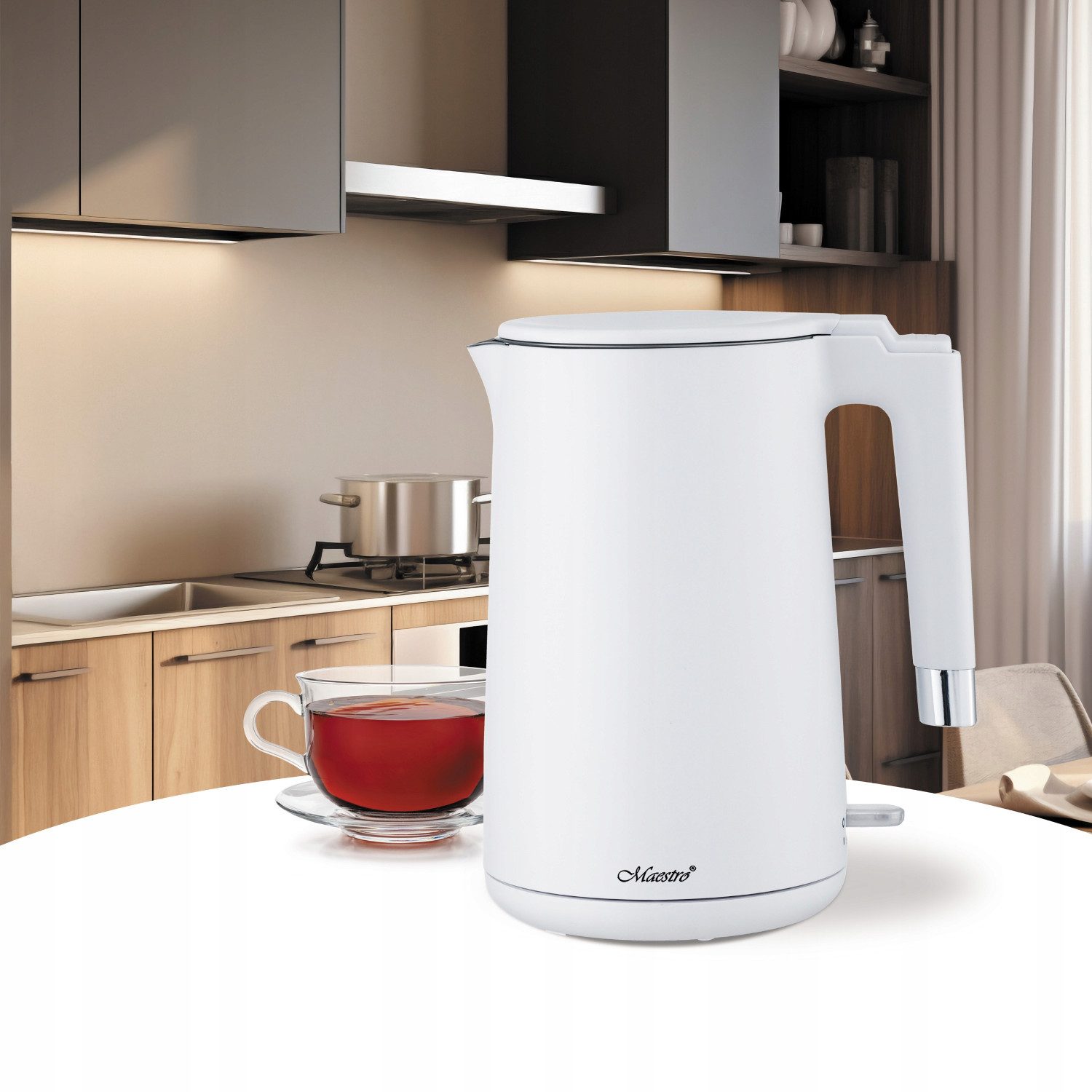 Feel Maestro Wasserkocher MR-026, 1.7 l, 1800 W, elektrischer Wasserkocher 1800W 1,7L