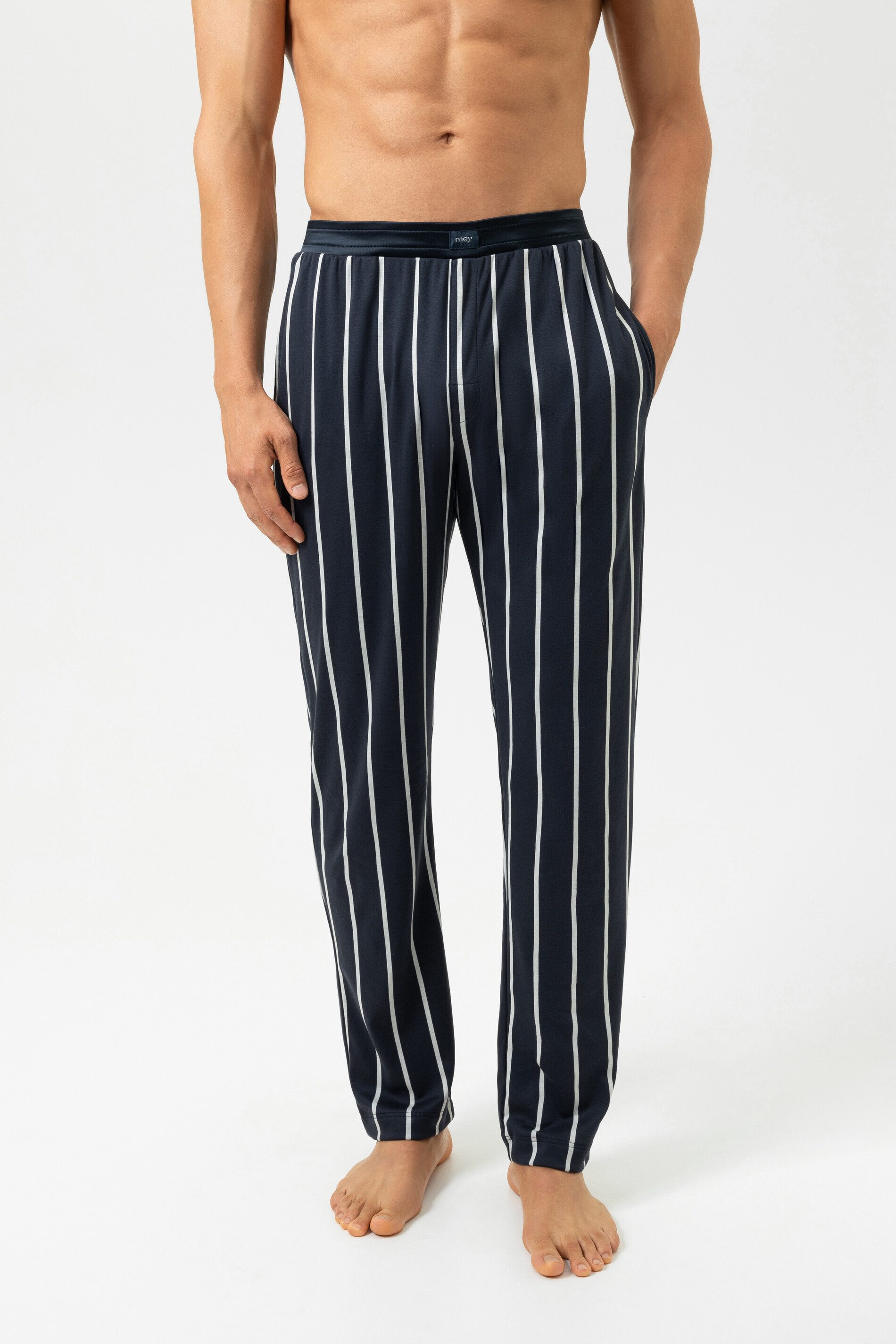 Schlafhose Mey Herren Long-Pants Serie Valsted Gestreift