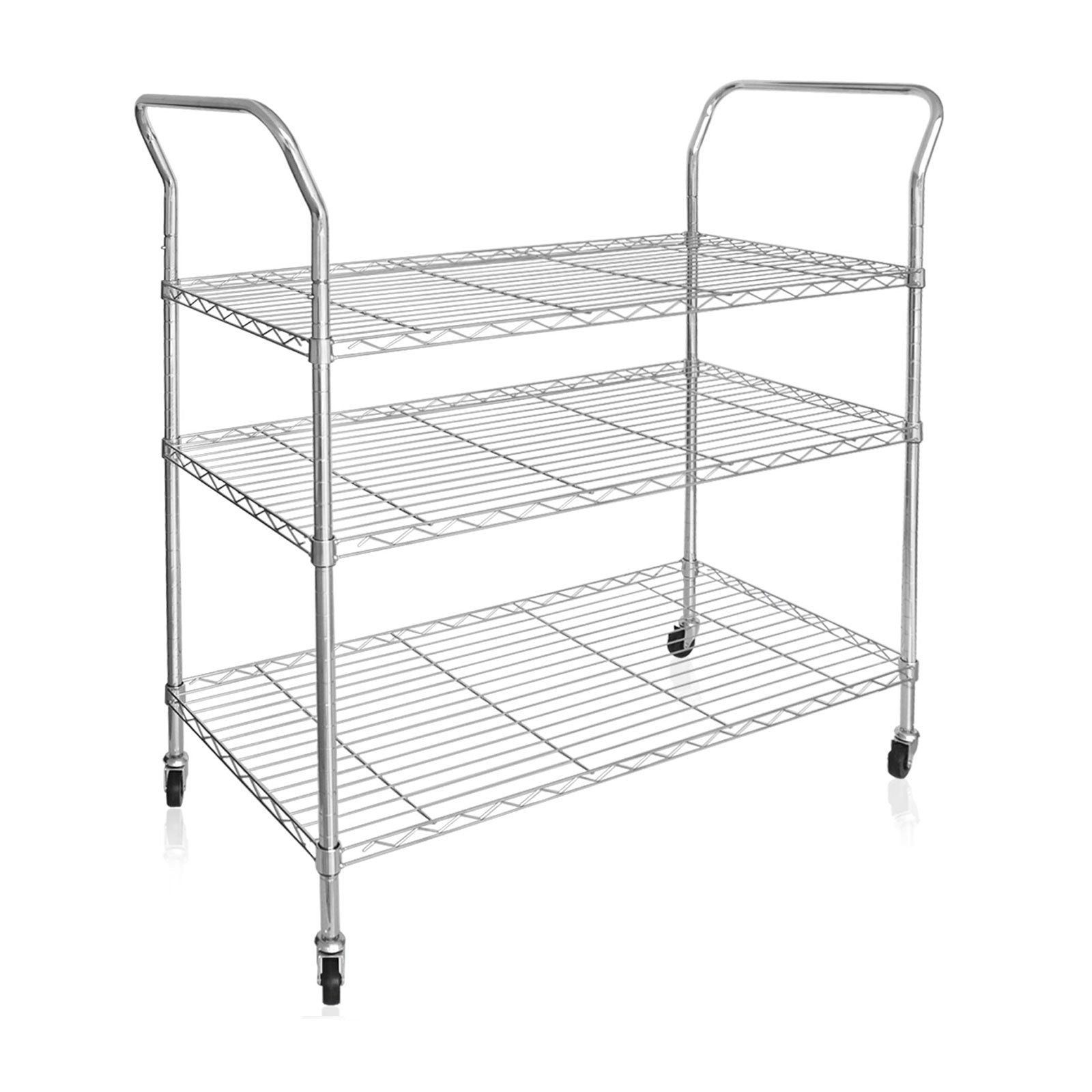 casa pura Küchenwagen Servo, Servierwagen aus Metall, 2 Griffe, Wagen, 3 Etagen