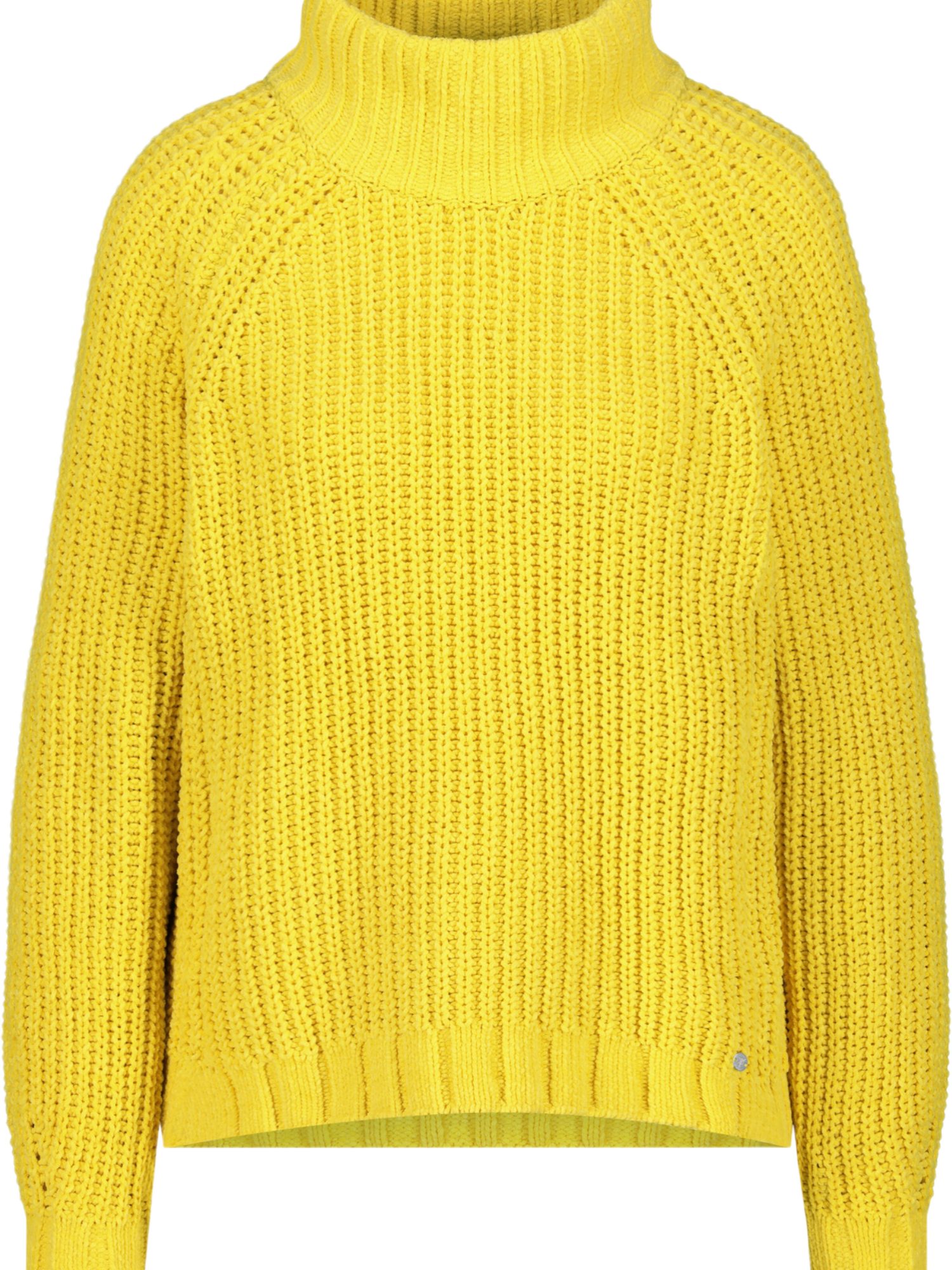 Monari Strickpullover gelb,Basic,Polyester,Unifarben,Stehkragen,Lang,Regular Fit