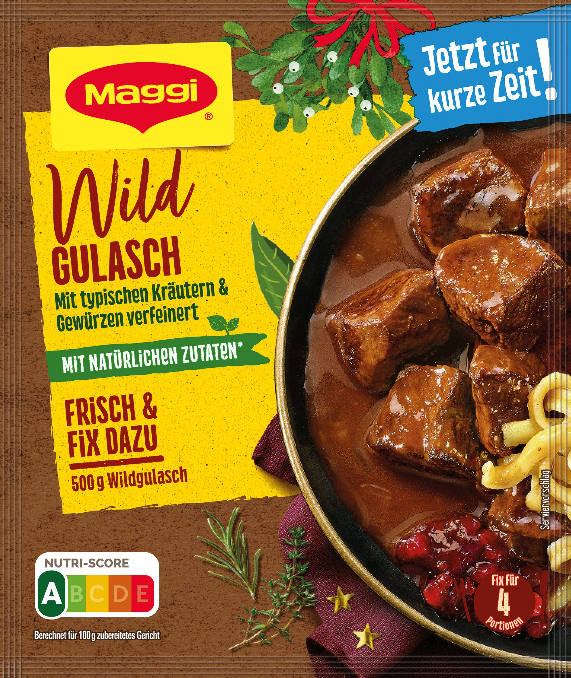 MAGGI Saucen, Maggi Fix Wildgulasch Wuerzmix herzhaft lecker klassisch 46 g