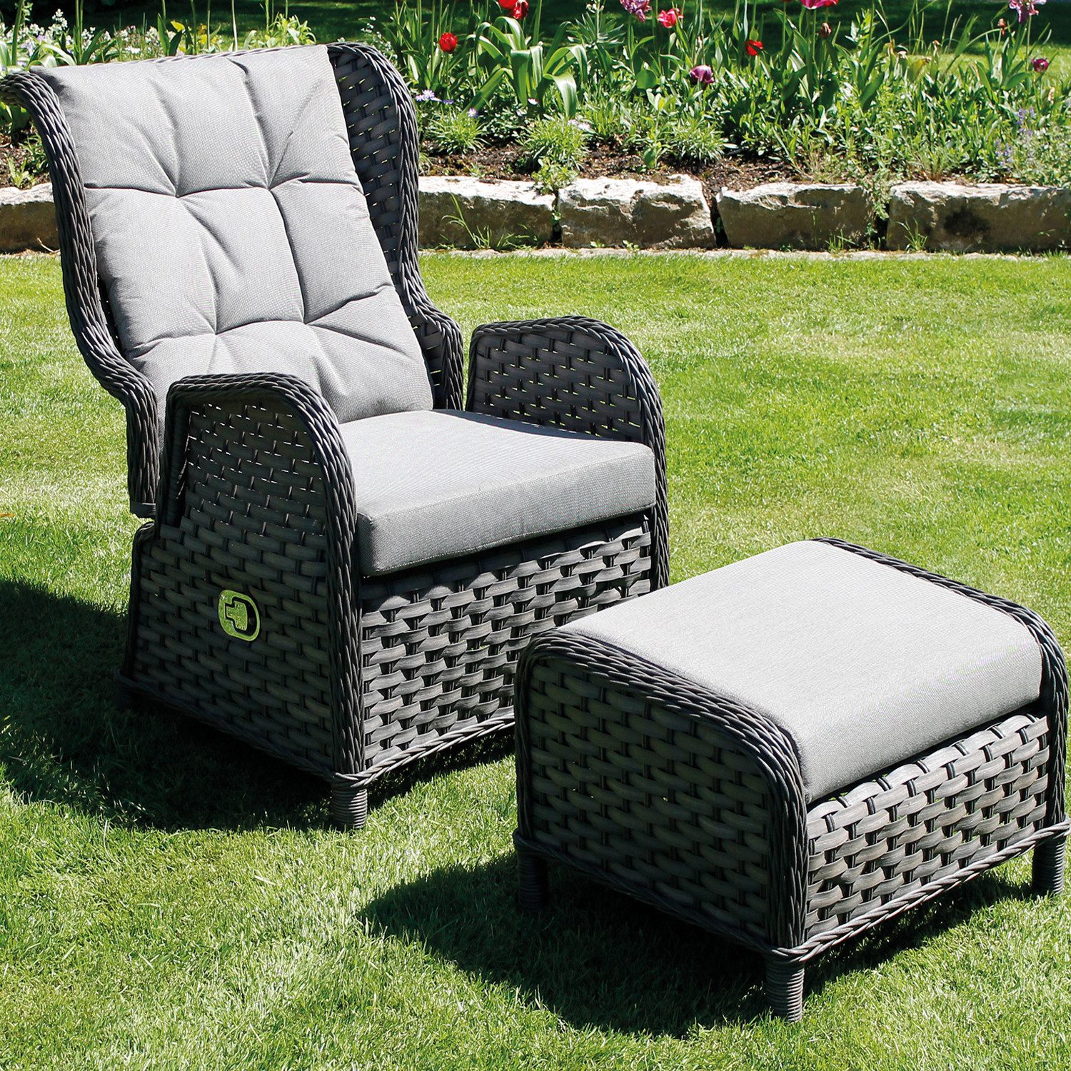 Mojawo Armlehnstuhl Rattan Comfort Relaxsessel verstellbare günstig online kaufen
