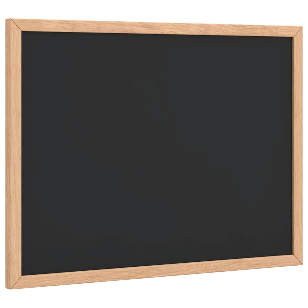 Pinnwand Kreidetafel mit massivem Kiefernholzrahmen Schwarz 40x30 cm