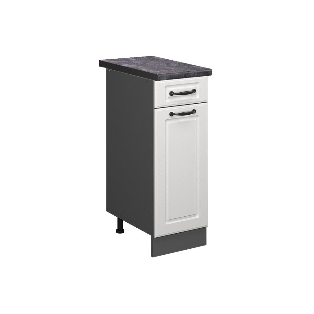 Vicco Küchenunterschrank R-Line Weiß Landhaus/Anthrazit 30 cm AP Anthrazit günstig online kaufen