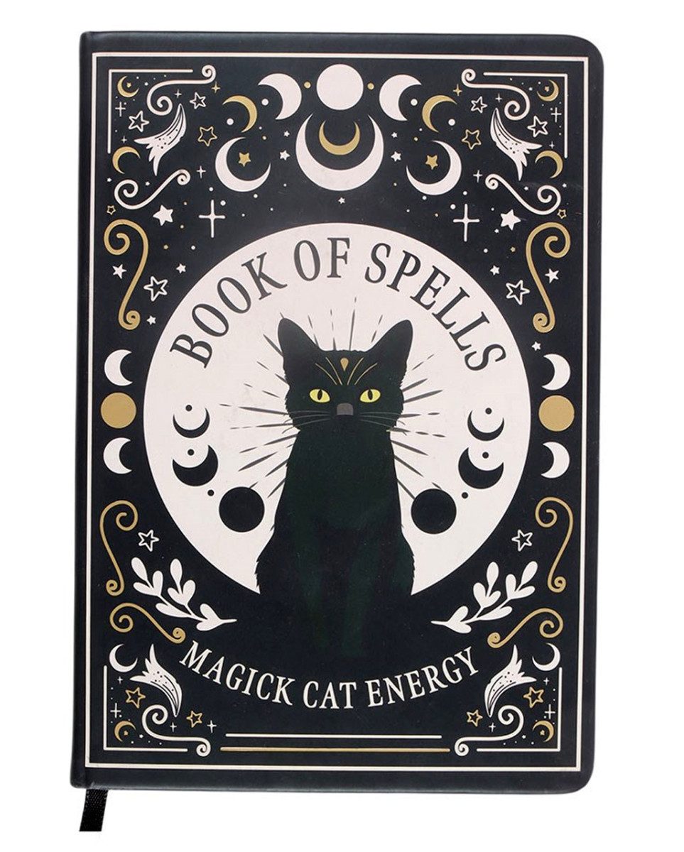 Horror-Shop Dekofigur Mystic Katze Notizbuch A5 mit Stift - Gothic Tageb