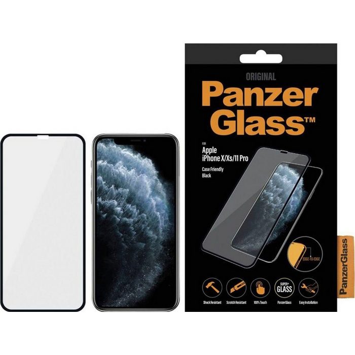 PanzerGlass Edge to Edge Apple iPhone 11 Pro XS CaseFriendly für Apple iPhone 11 Pro XS Displayschutzglas