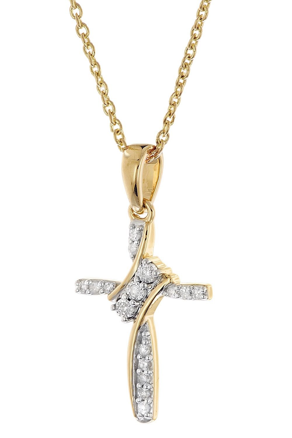 Glizz Kette mit Anhänger mit Diamant-Kreuz günstig online kaufen