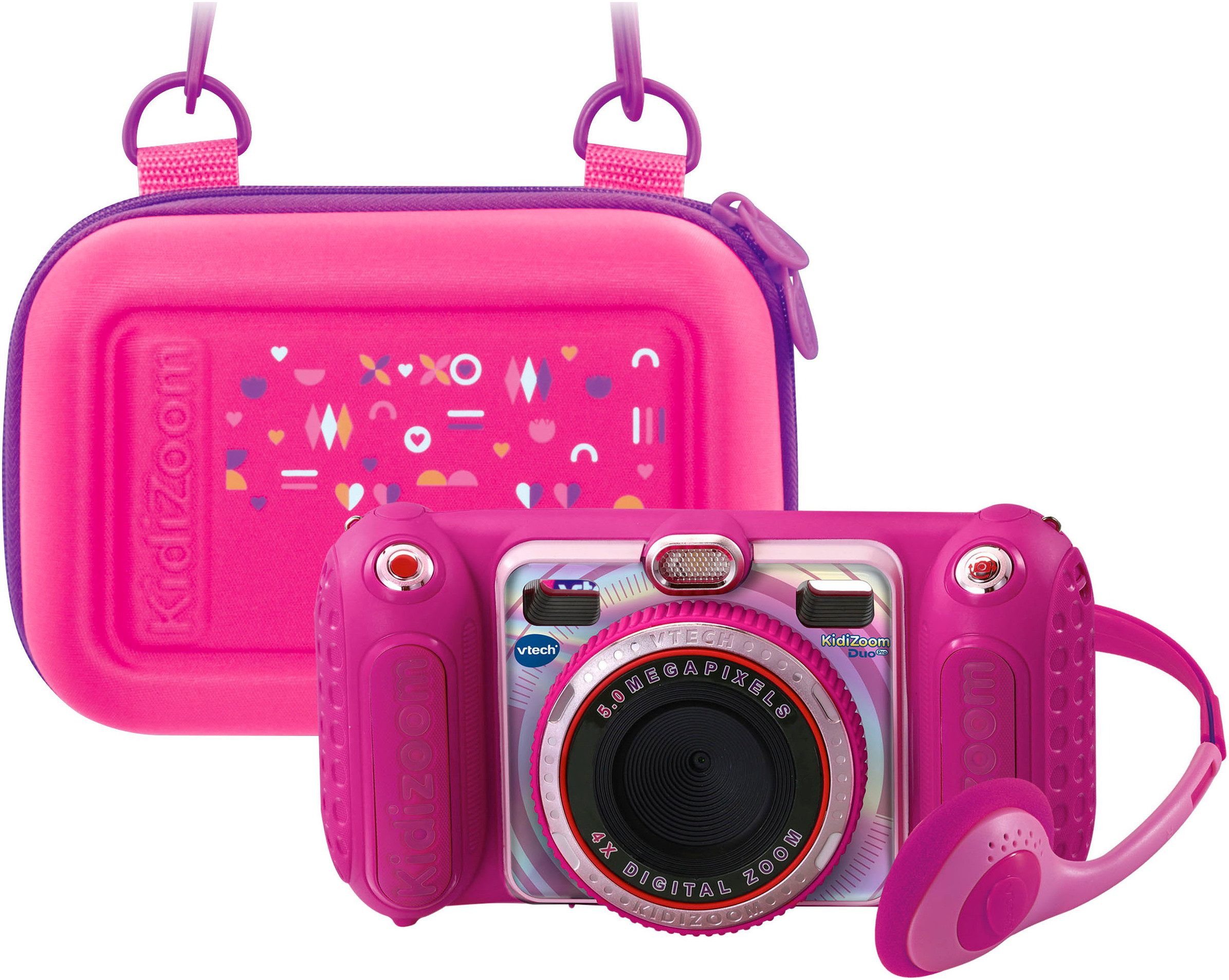 Vtech® KidiZoom Duo Pro, pink Kinderkamera (inklusive Tragetasche)