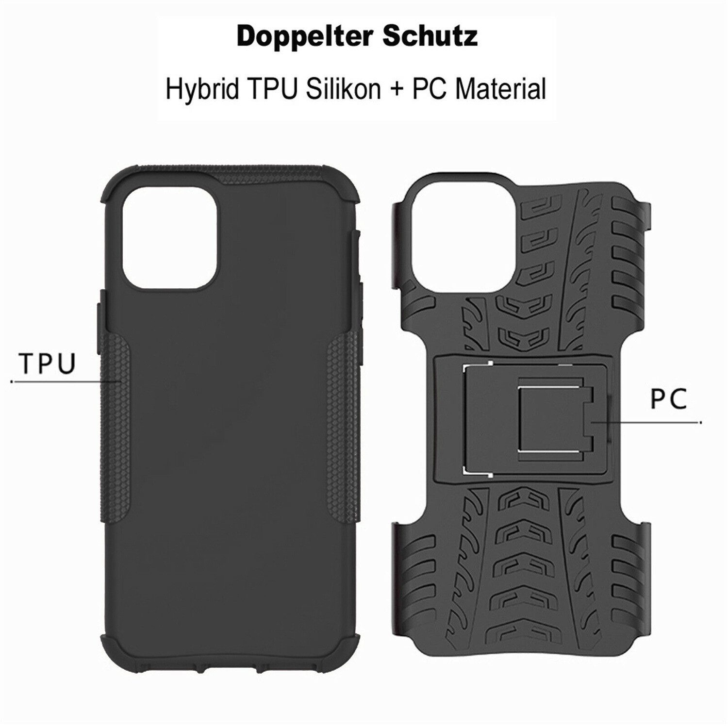 betterfon Handyhülle für Apple iPhone 11 Pro Robuste Outdoor Schutzhülle Panzer Case Blau, Stoßfeste Dual-Layer Hülle mit Kickstand kratzfest und formstabil
