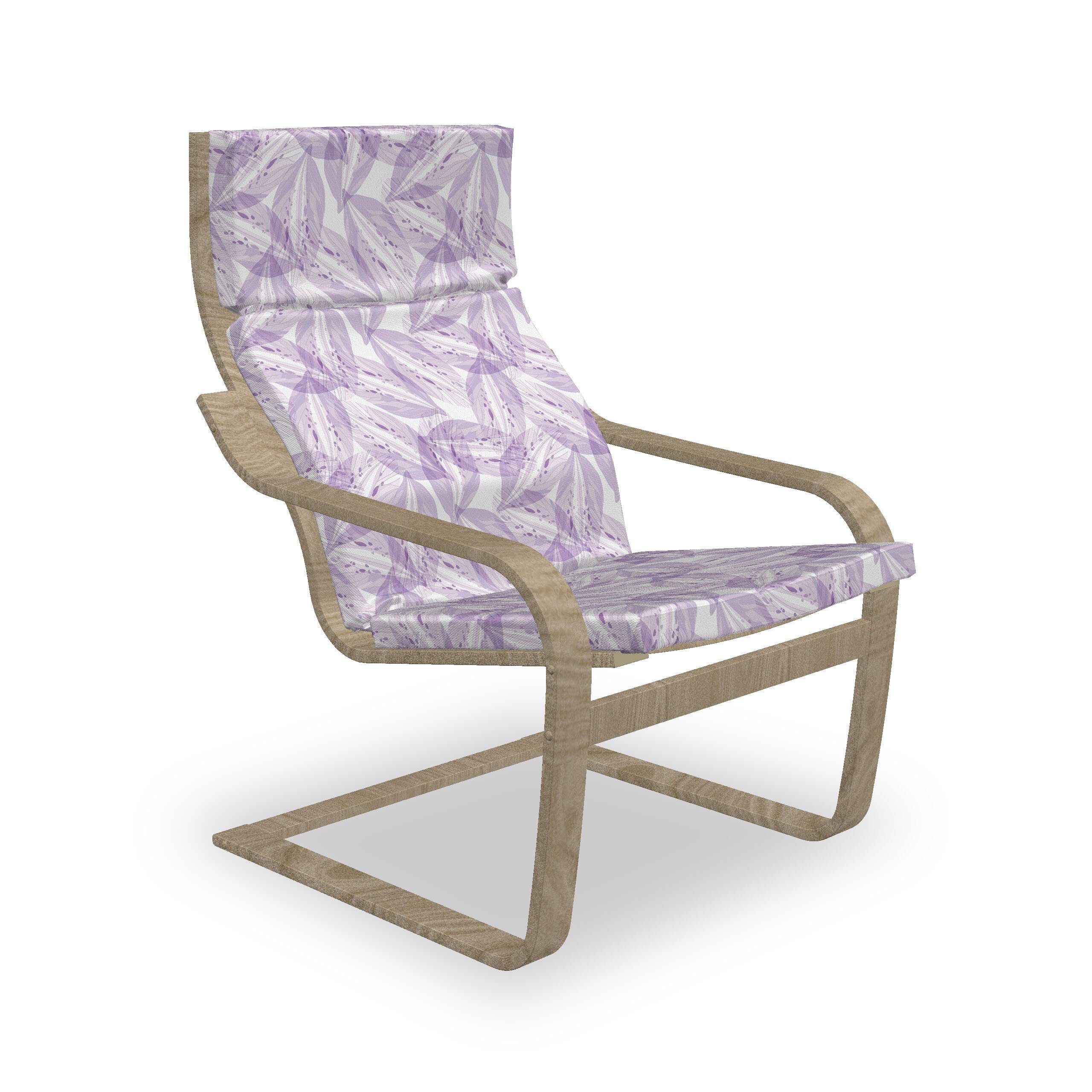 Sitzkissen Stuhlkissen Reißverschluss, Leafage und Monochrome Pastell Stuhlkissen Abakuhaus Hakenschlaufe mit mit Lilac