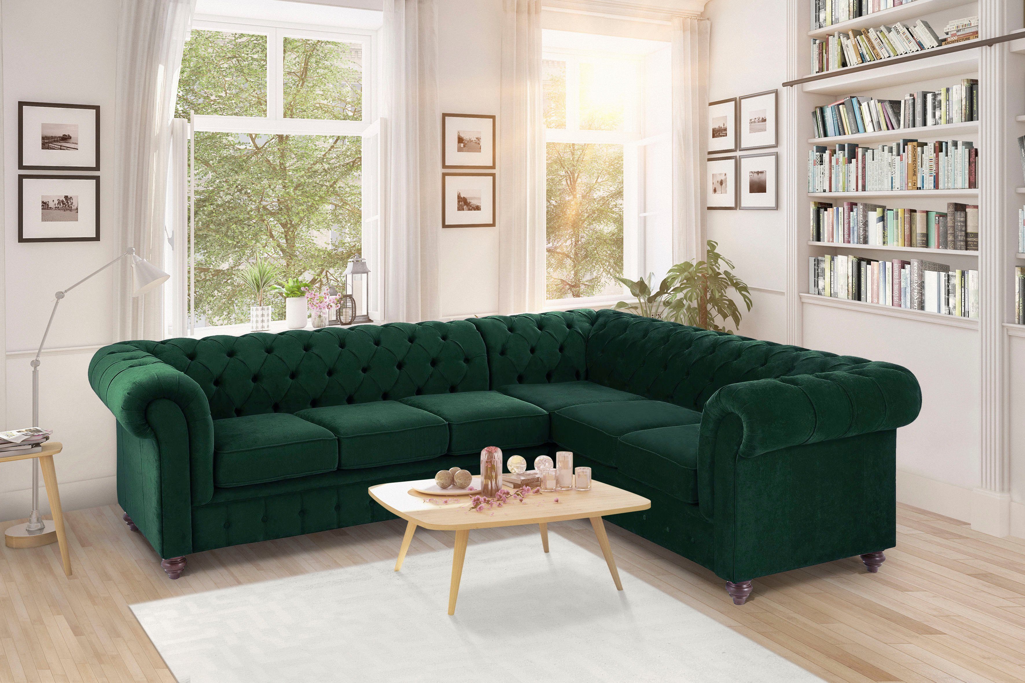 Home affaire Chesterfield-Sofa Duc Ecksofa L-Form, günstig online kaufen