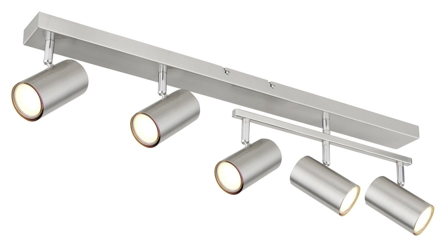 GLOBO LIGHTING Deckenstrahler ROBBY, Nickel matt, Breite 70 cm, 5-flammig, ohne Leuchtmittel, Deckenlampe