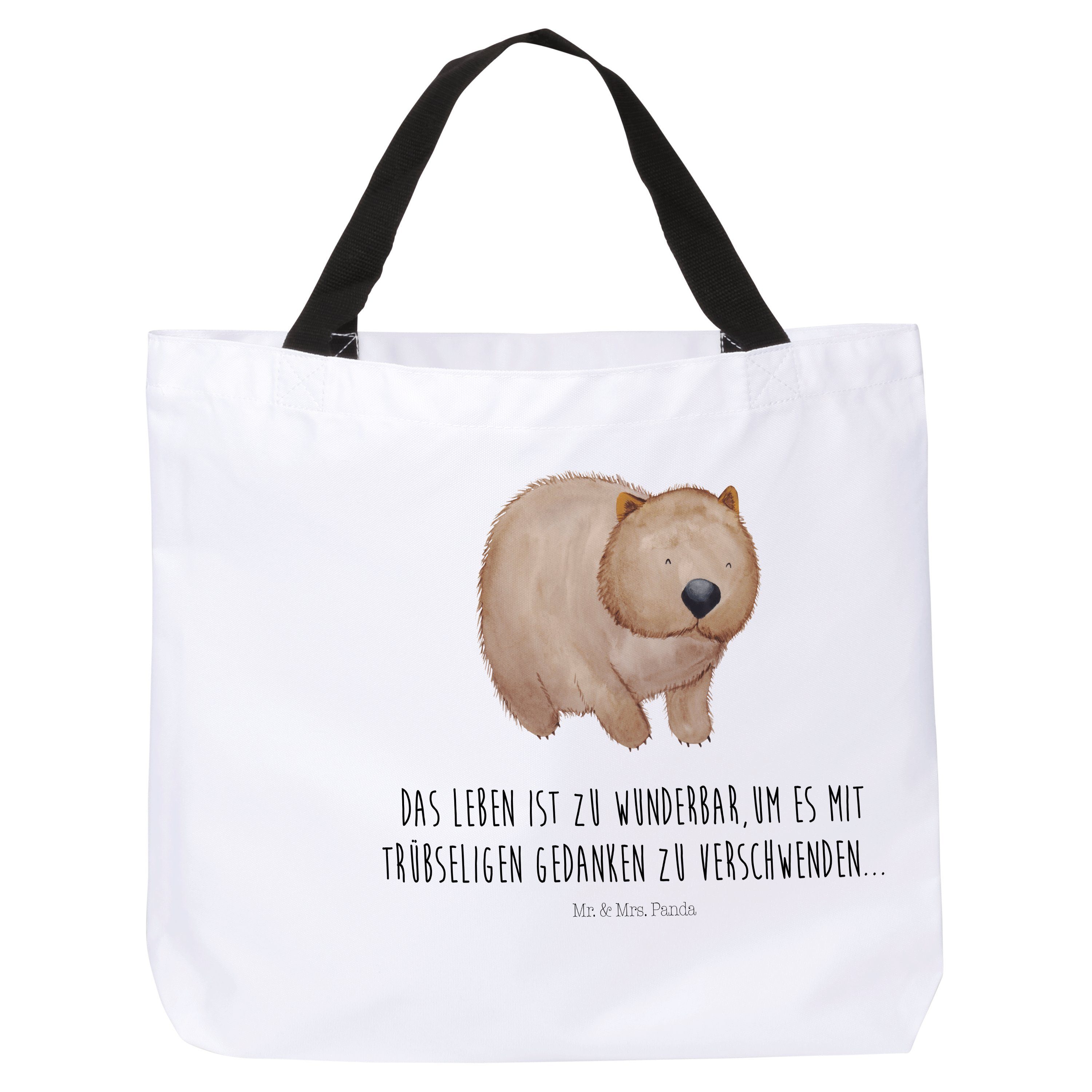 Mr. & Mrs. Panda Shopper »Wombat Weiß Geschenk, Beutel, Spruch