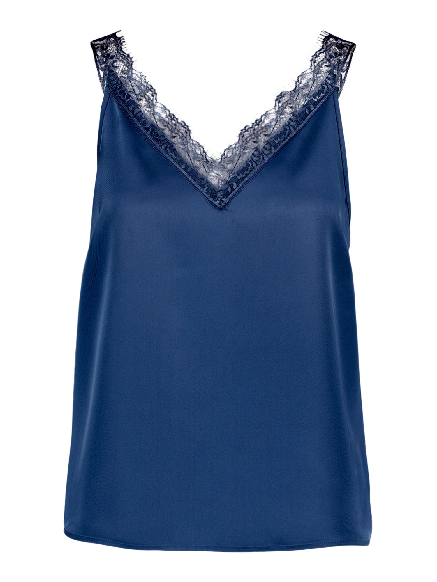Zero Blusentop blau,Casual,Polyester,Unifarben,V-Ausschnitt,Ärmellos,Casual Fit