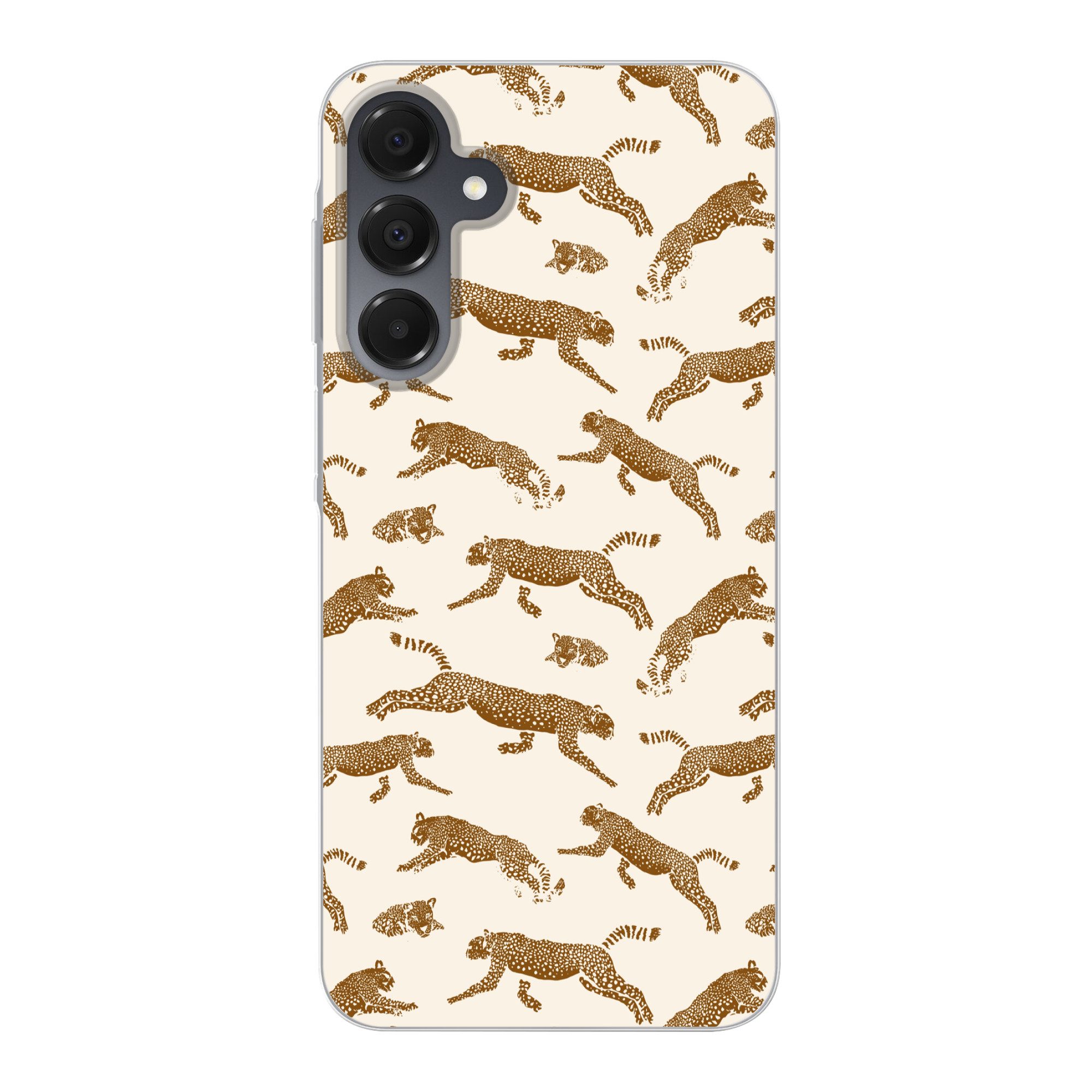 MuchoWow Handyhülle für Samsung Galaxy A16 5G Panther - Tiere - Beige - Braun - Muster, Phone Case, Silikon, Schutzhülle Dünn