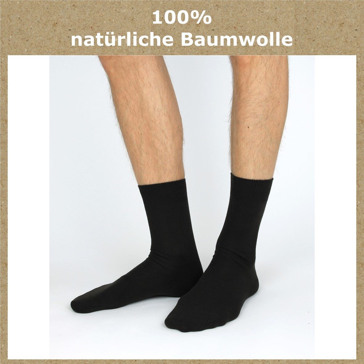 GAWILO Socken für Damen und Herren aus 100% Baumwolle ohne Naht (10 Paar) mit venenfreundlichem Komfortbund