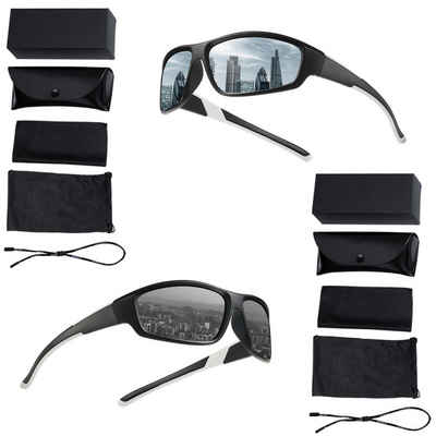 Rnemitery Fahrradbrille Polarisierte Sonnenbrille UV400 Schutz Sport Fahrradbrille 2 Stück