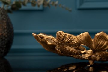 riess-ambiente Dekoschale GINKGO LEAFS 50cm gold (Einzelartikel, 1 St), Wohnzimmer · Schale · Handarbeit · Boho