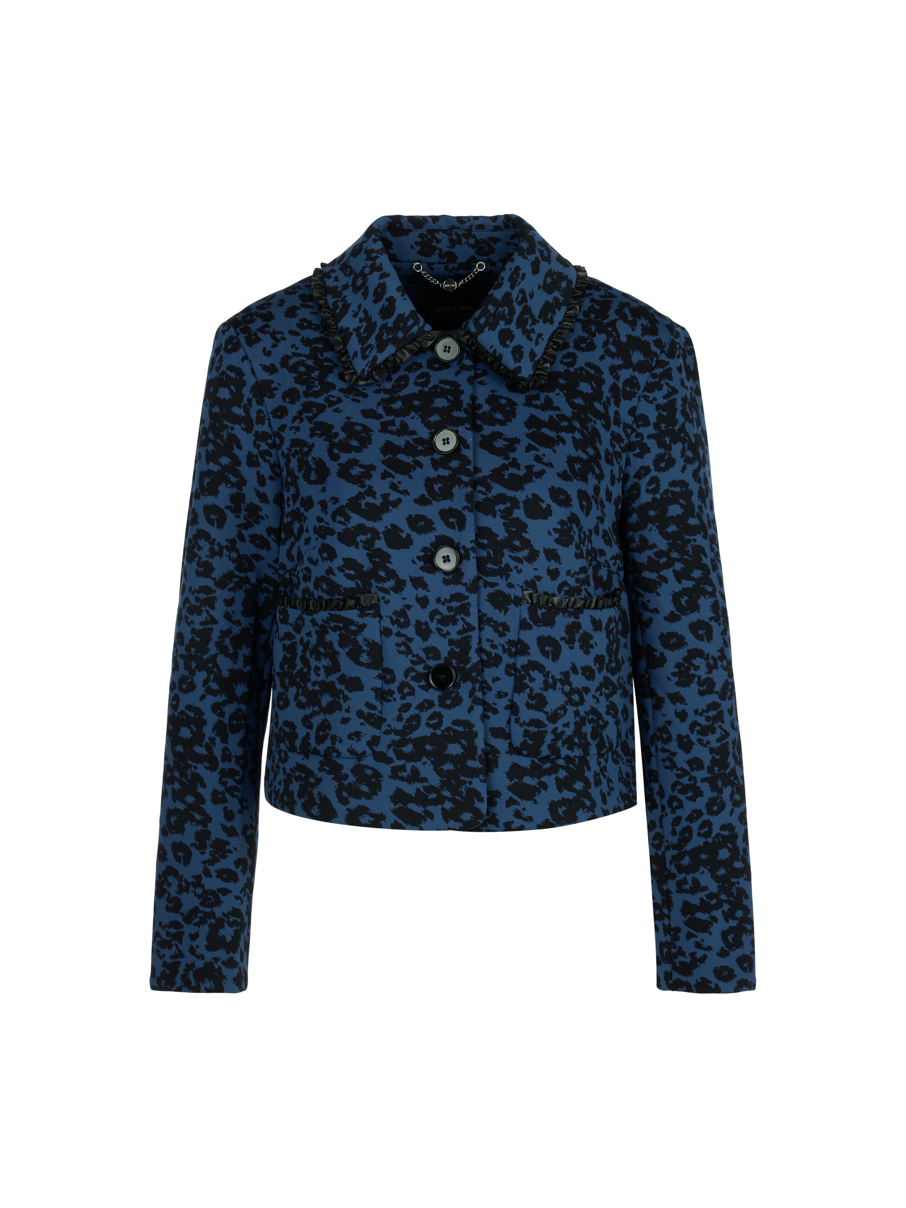 Marc Cain Kurzjacke Sopo Collections Thema A Premium Damenmode mit Leo-Muster, Kentkragen