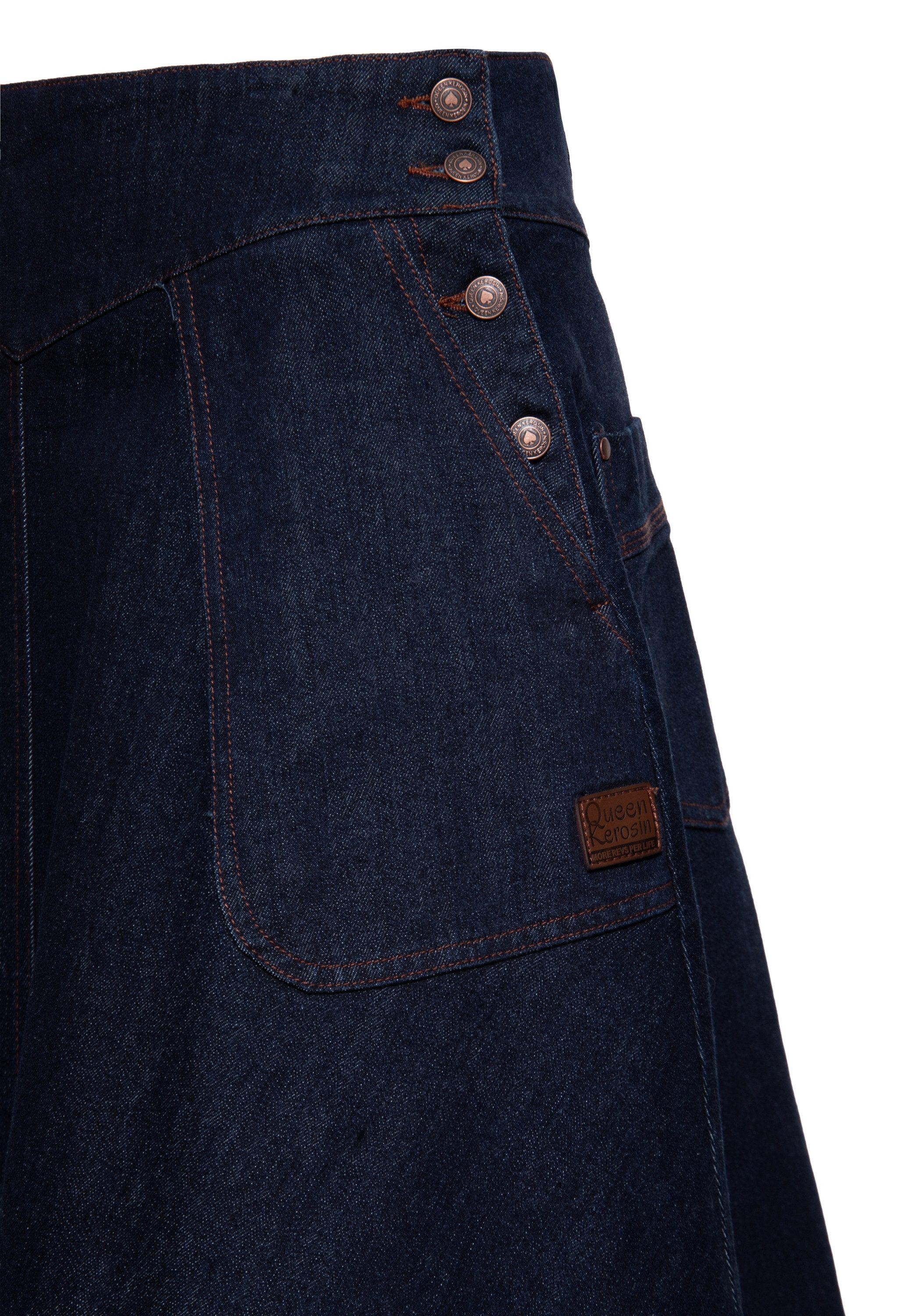 QueenKerosin Jeansrock Josie mit Cinch-Back