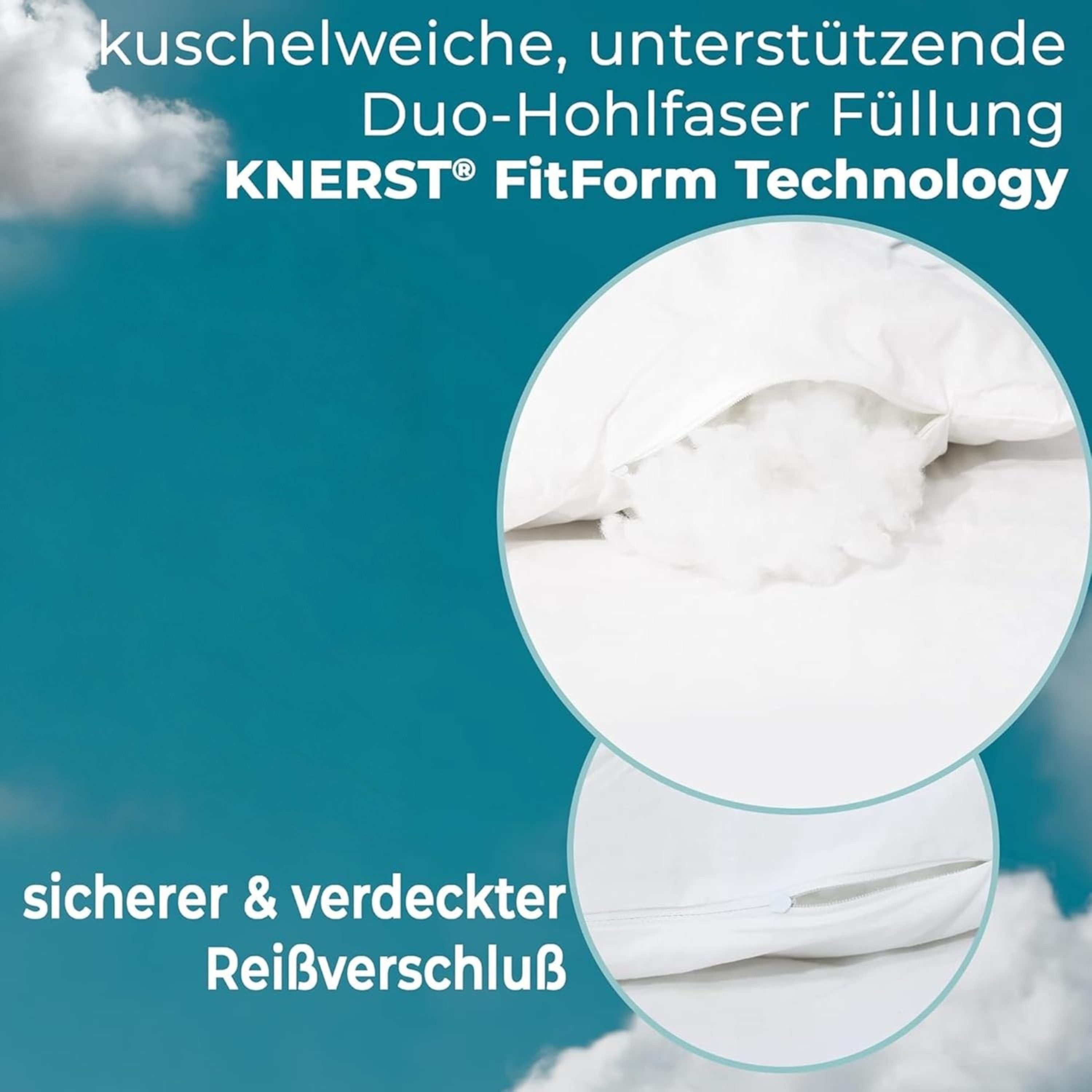 KNERST Kopfkissen 40x60 cm, FitForm, 100 % Polyester, ab 2 Jahren, Füllung: FitForm Technologie – 100% Polyester, Komfortkissen Kinder für optimale Stützkraft, waschbar bei 60°C für einfache Pflege und dauerhafte Hygiene.