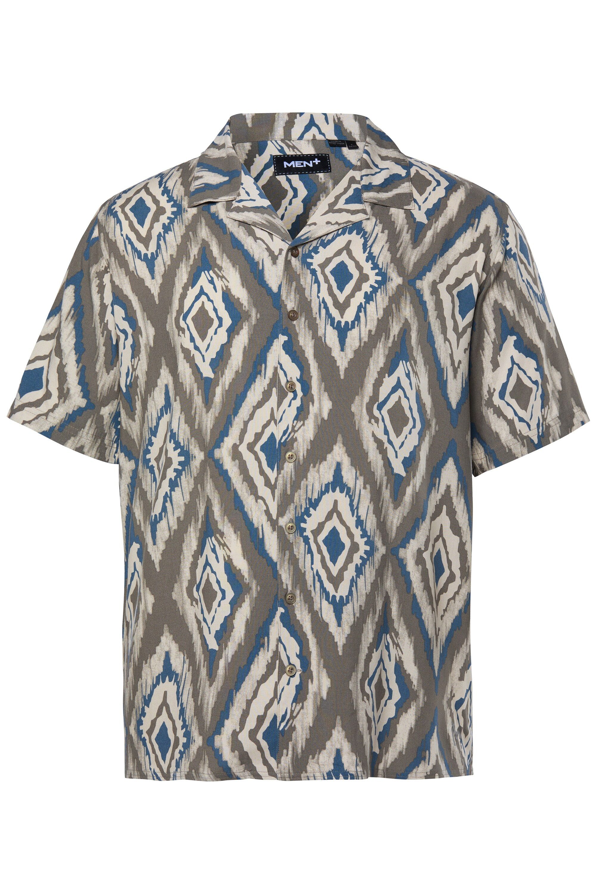 Men Plus Kurzarmhemd Hemd Halbarm Minimalmuster Cubakragen Cuba Fit