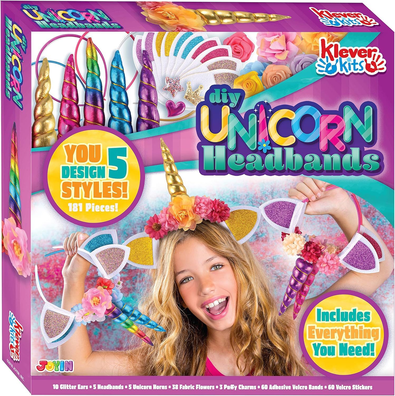 UE Stock Kreativset Mädchen Einhorn Stirnband 181 Teile Bastelset DIY Haar-Accessoire, ein unvergessliches Erlebnis voller Spaß und Fantasie