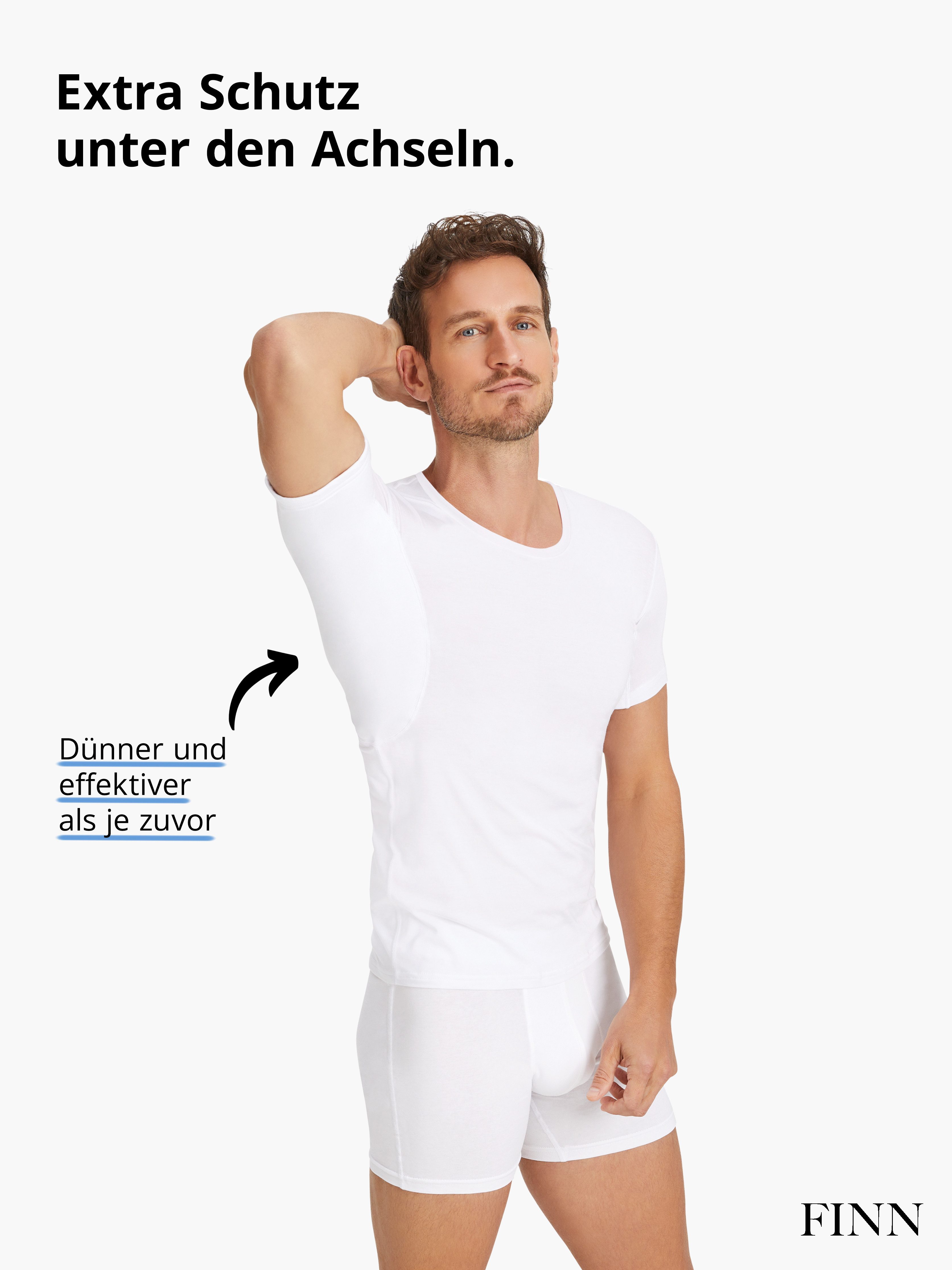 FINN Design Funktionsunterhemd Wasserabweisendes Anti-Schweiß Shirt Herren mit Rundhals Schutz vor Schweißflecken und Schweißgeruch am gesamten Oberkörper
