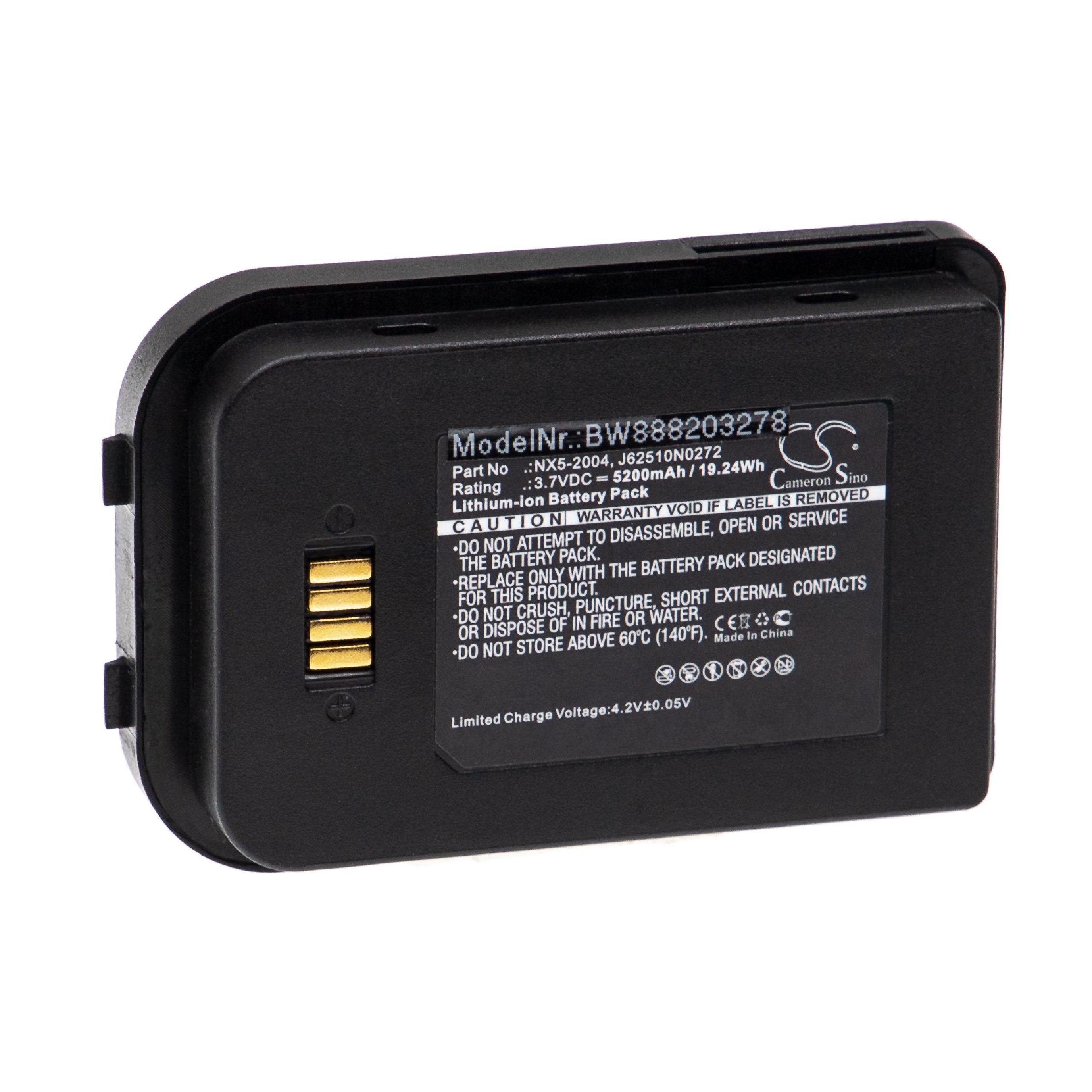 für Barcode eTicket Li-Ion) mAh X5 3,7V, Scanner Handheld Nautiz passend Akku 5200 vhbw (5200mAh,
