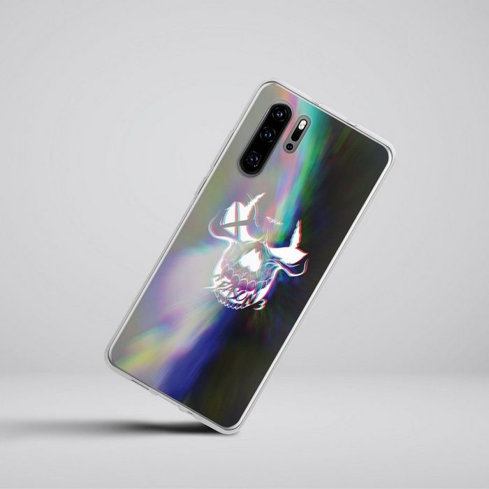 DeinDesign Handyhülle Totenkopf Moji Youtube Glitch Skull Huawei P30 Pro New Edition Silikon Hülle Bumper Case Handy Schutzhülle
