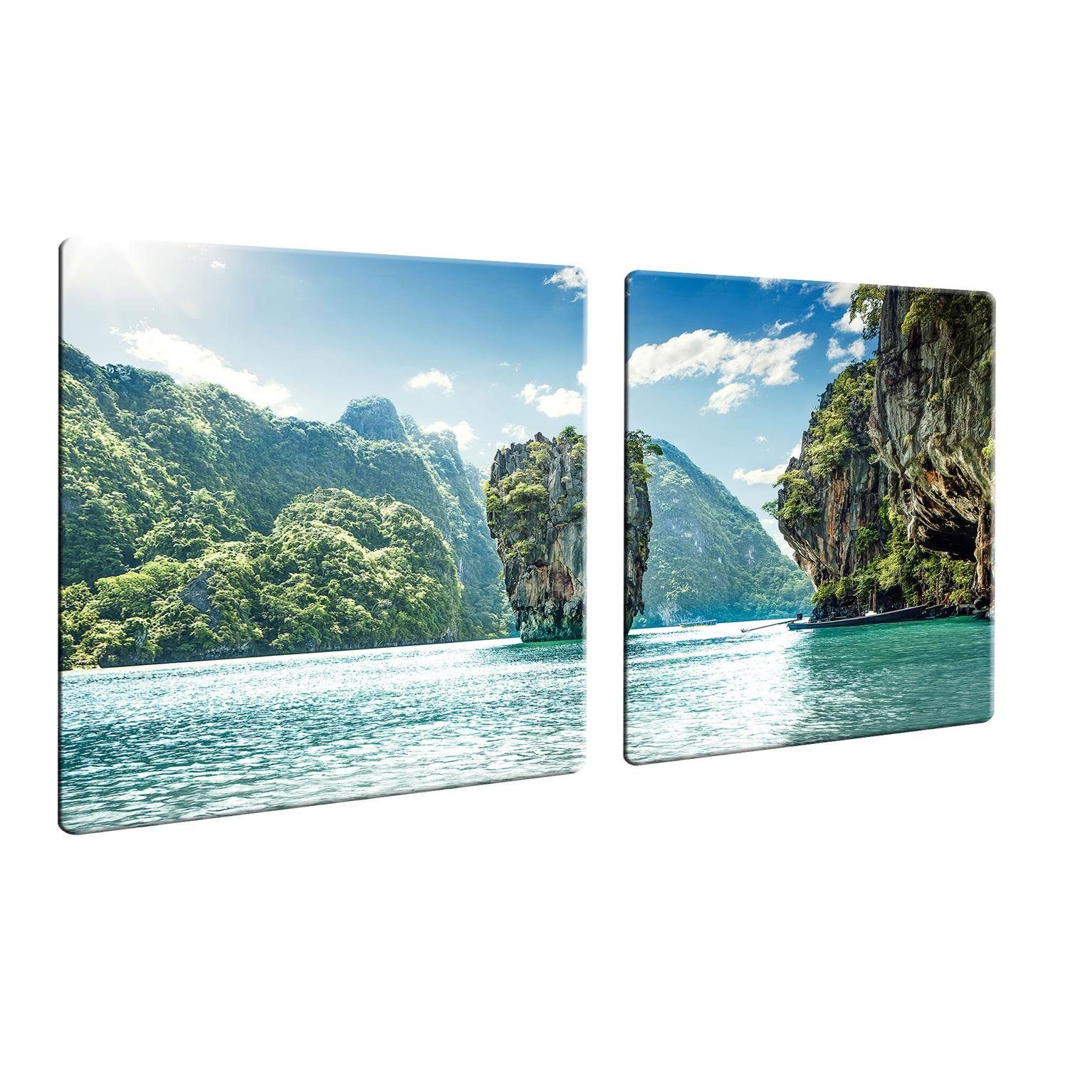 Decorwelt Herd-Abdeckplatte Ceranfeldabdeckung 80x52 2-teilig Thailand Natur