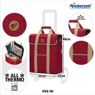 Andersen Einkaufstrolley Scala Shopper Plus Ipek Mi rot, Thermofach 39 Liter, klappbar, belastbar bis 30kg, wasserabweisend