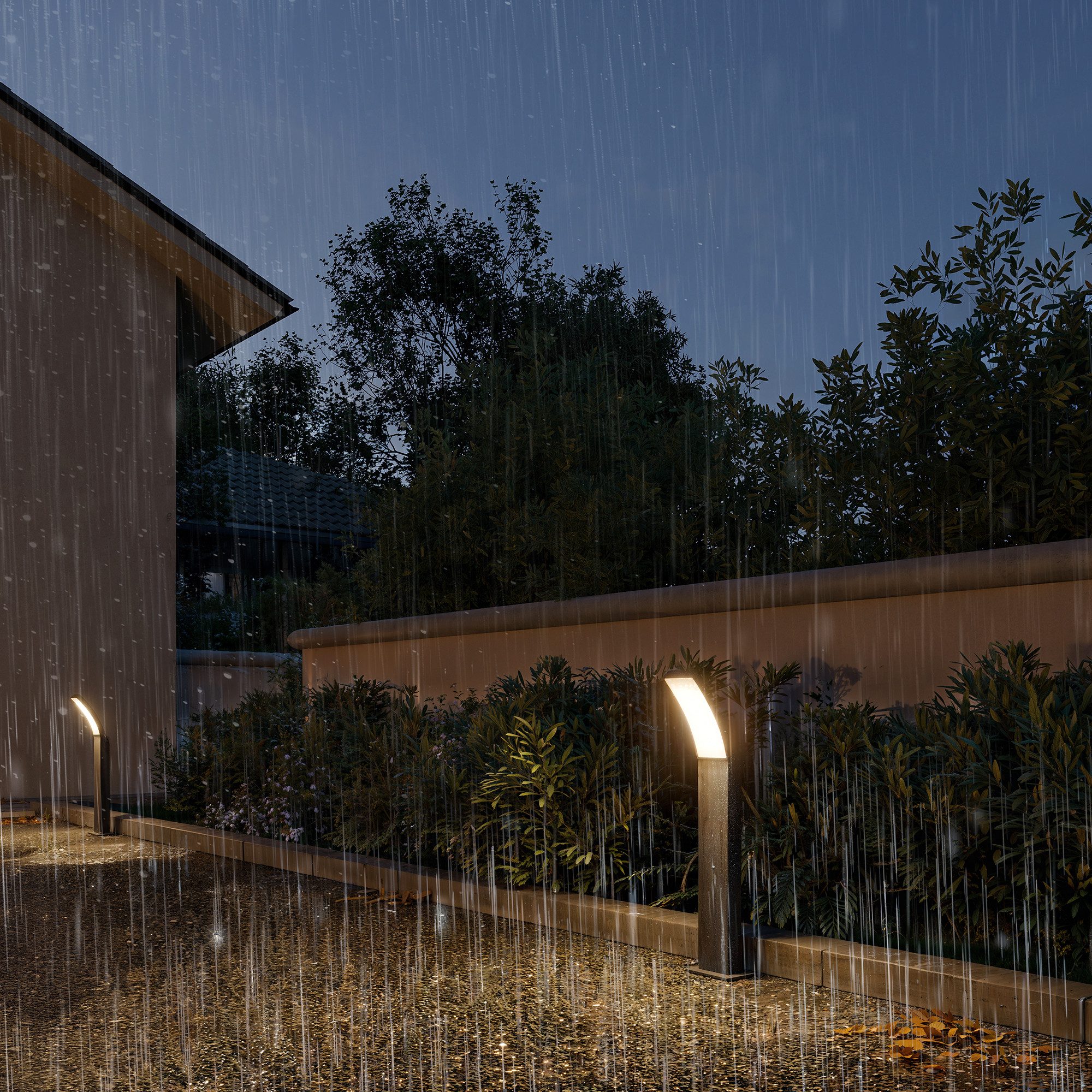 Philips LED Sockelleuchte Outdoor Ultra-Efficient Splay, LED fest integriert, Warmweiß, 2700 Kelvin, 800 Lumen, IP44, anthrazit