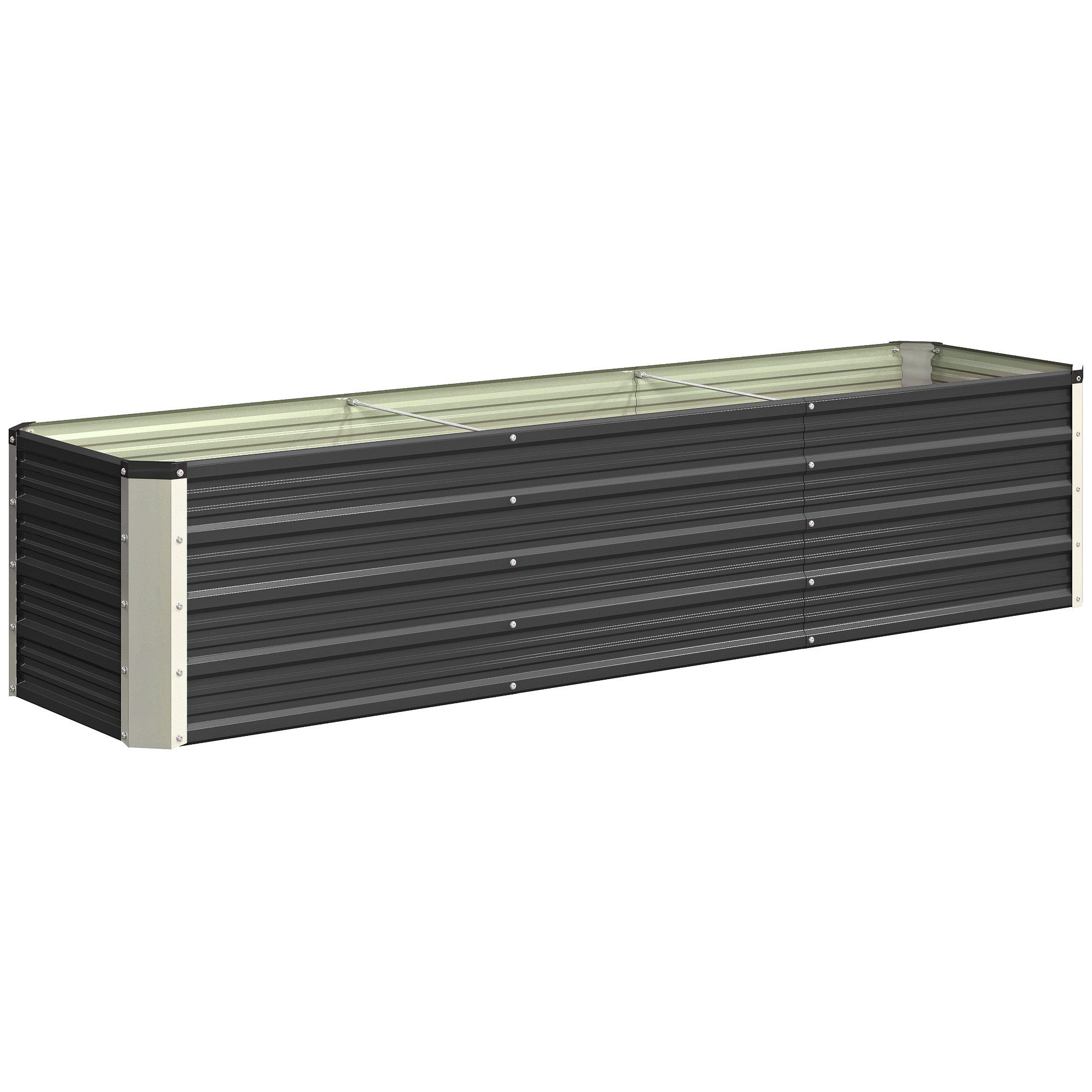 furnicato Hochbeet Grau 183L x 47B x 40H cm