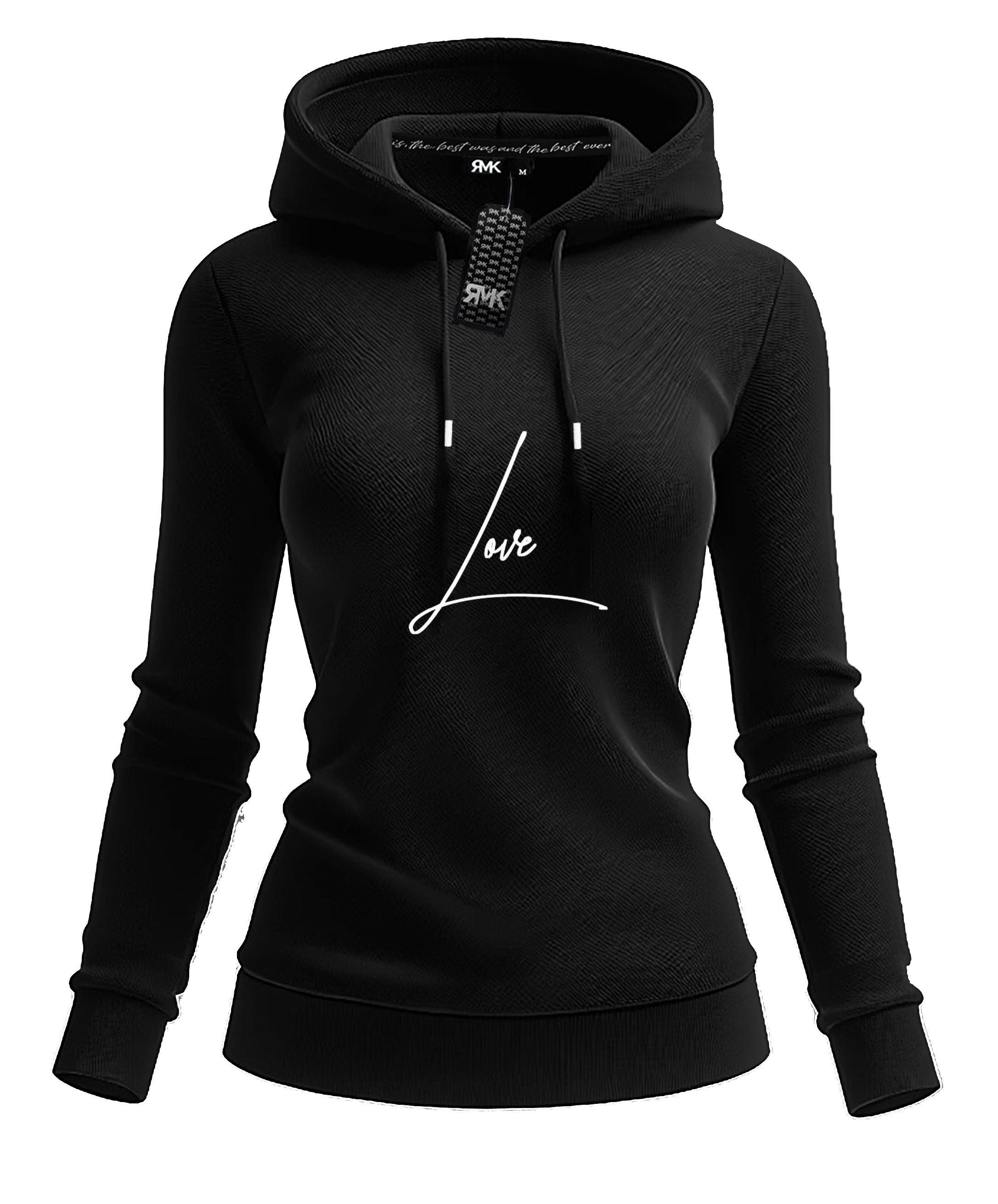 Kapuzenpullover Damen Pullover Pulli Hoodie mit Kapuze Love Liebe Aufdruck