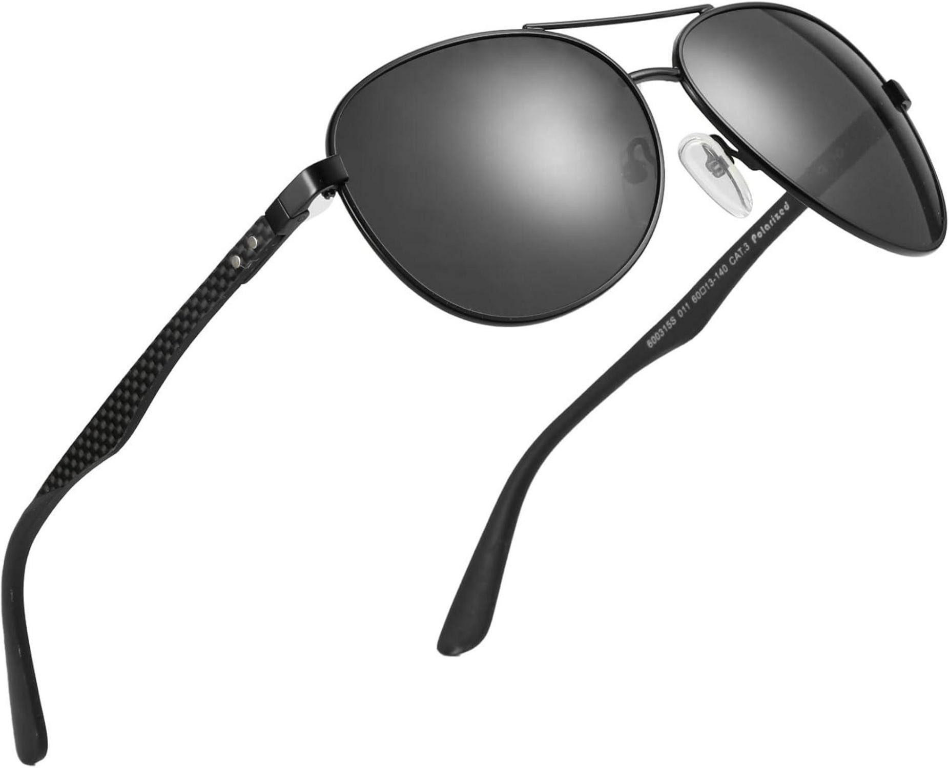 Pilotenbrille Polarisierte Retro Sonnenbrille Pilotenbrille Kohlefaser Metall Rahmen
